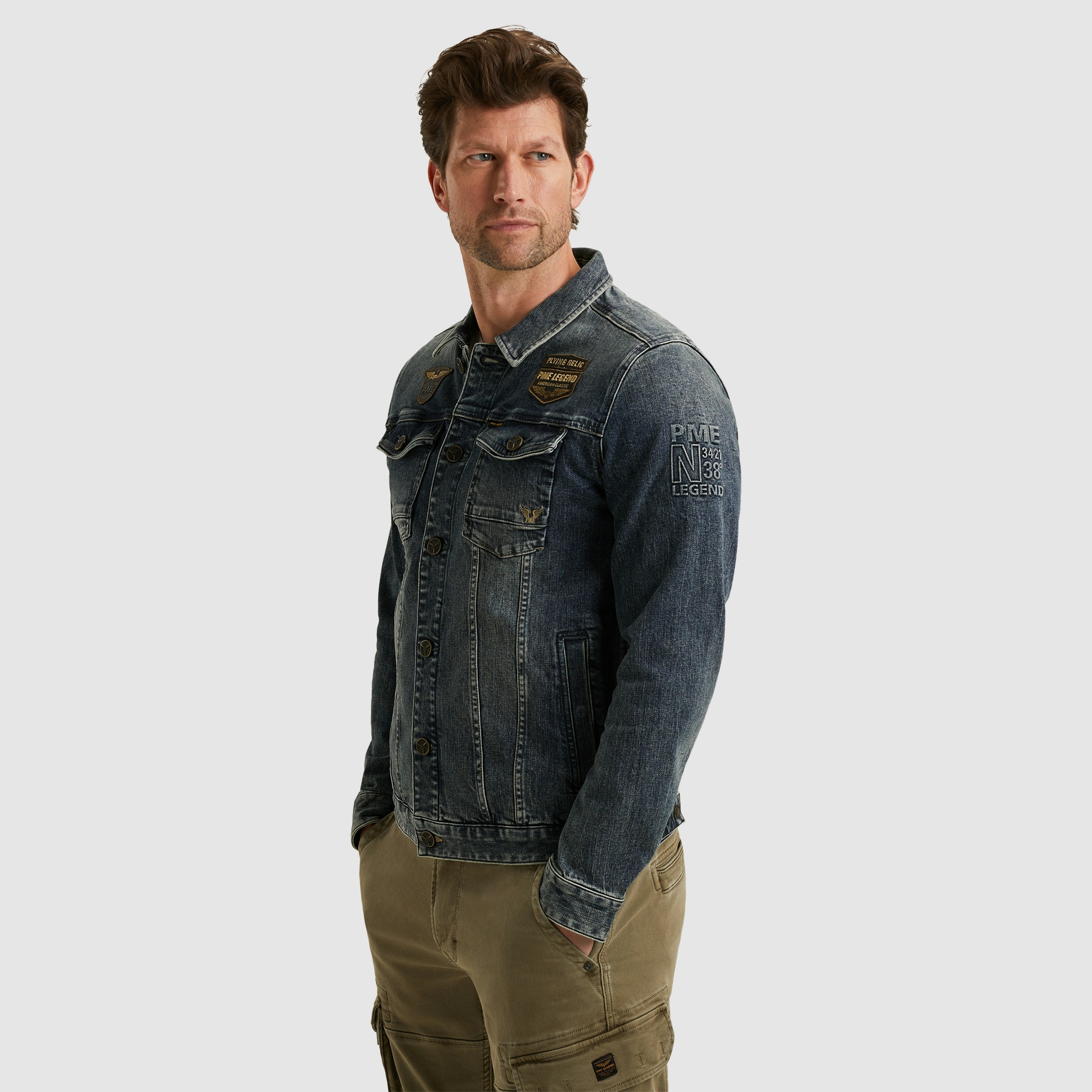 PME LEGEND Jeansjacke mit Logo Stickerei günstig online kaufen