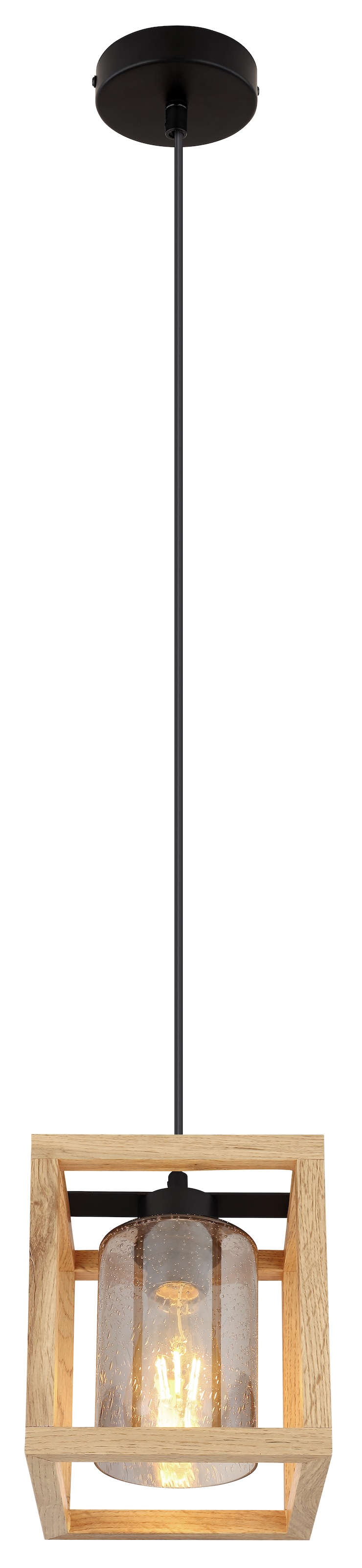 GLOBO LIGHTING Hängeleuchte »PETTEY«, Leuchtmittel E27 | ohne Leuchtmittel, Hängelampe/Pendelleuchte/Glas rauchfarben/Essbereich/Wohnzimmer