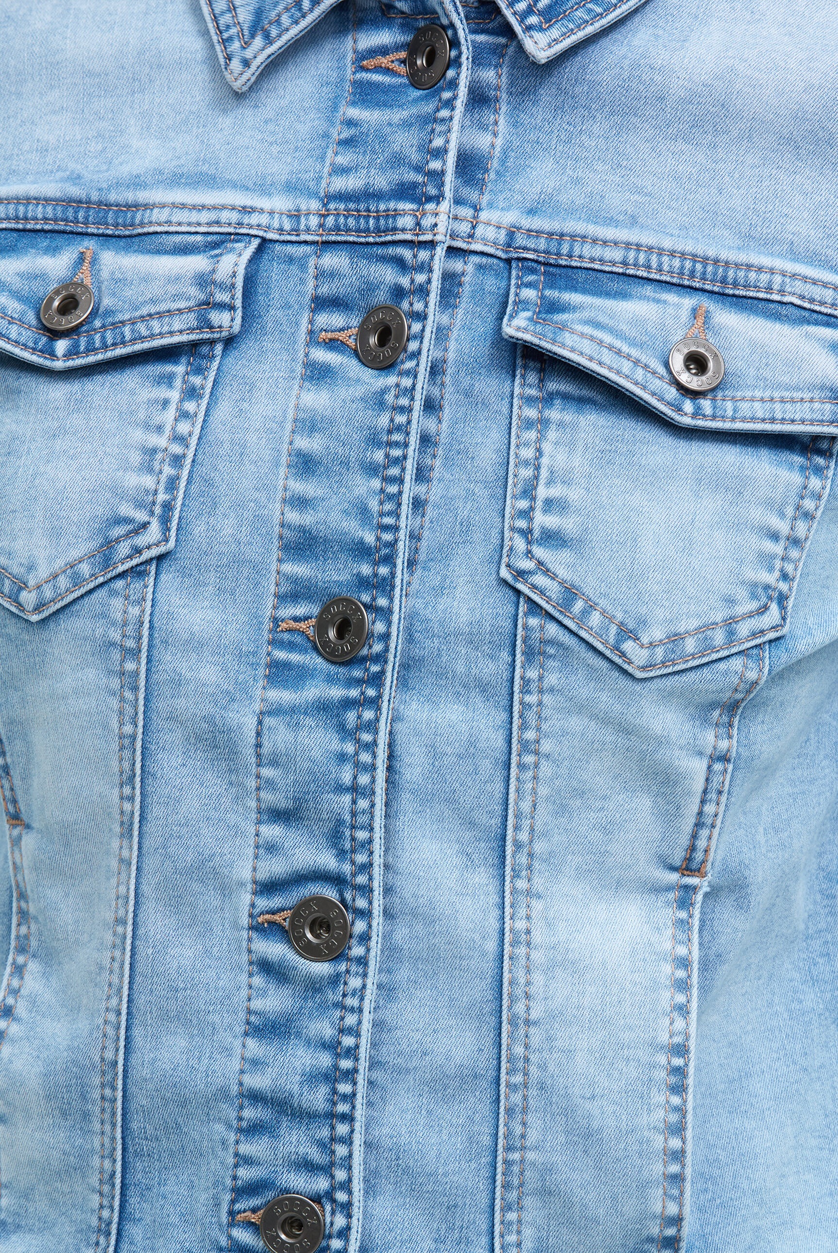 SOCCX Jeansjacke ohne Kapuze mit Rücken-Print