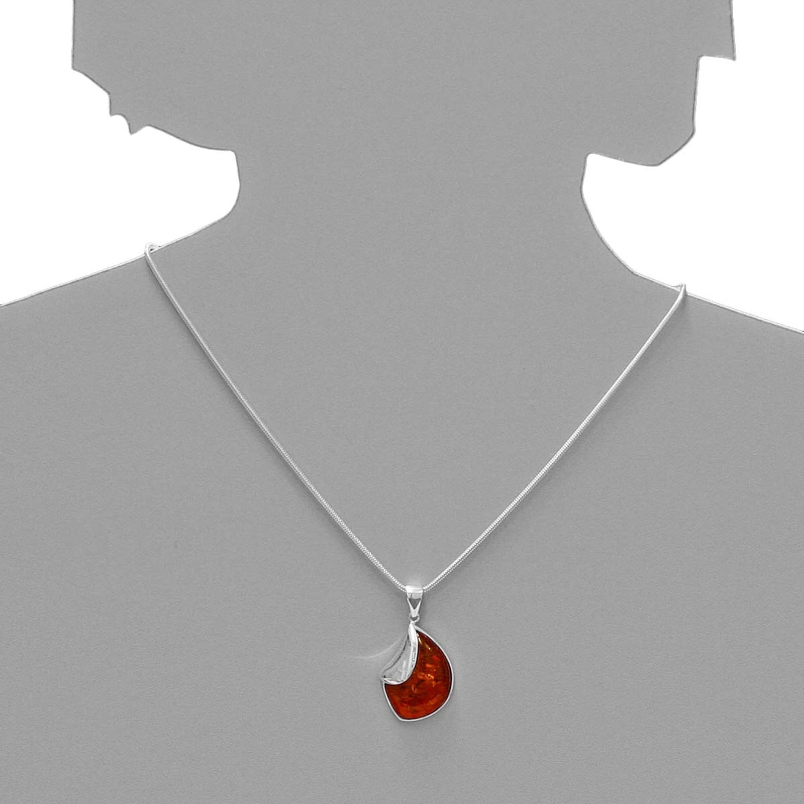 OSTSEE-SCHMUCK Kette mit Anhänger »Ostsee-Schmuck Kette mit Anhänger Jula 37 mm«, (2 tlg.)