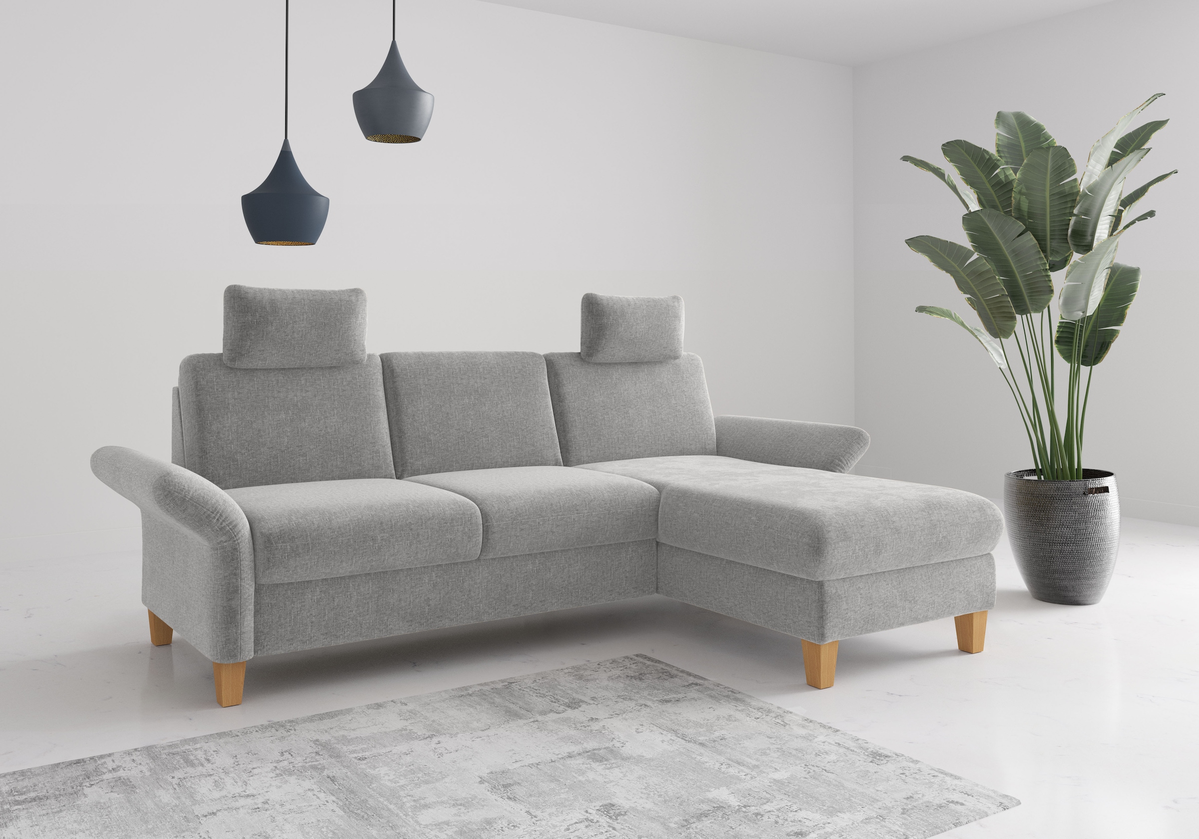 OTTO home Ecksofa "Rochelle, L-Form" wahlweise mit Armteilverstellung, Schlaffunktion und Bettkasten