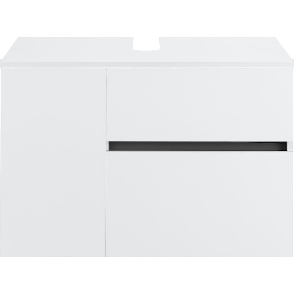 Home affaire Waschbeckenunterschrank »Wisla«, für Wandmontage, Siphonausschnitt, Push-to-open-Funktion, Breite 80 cm