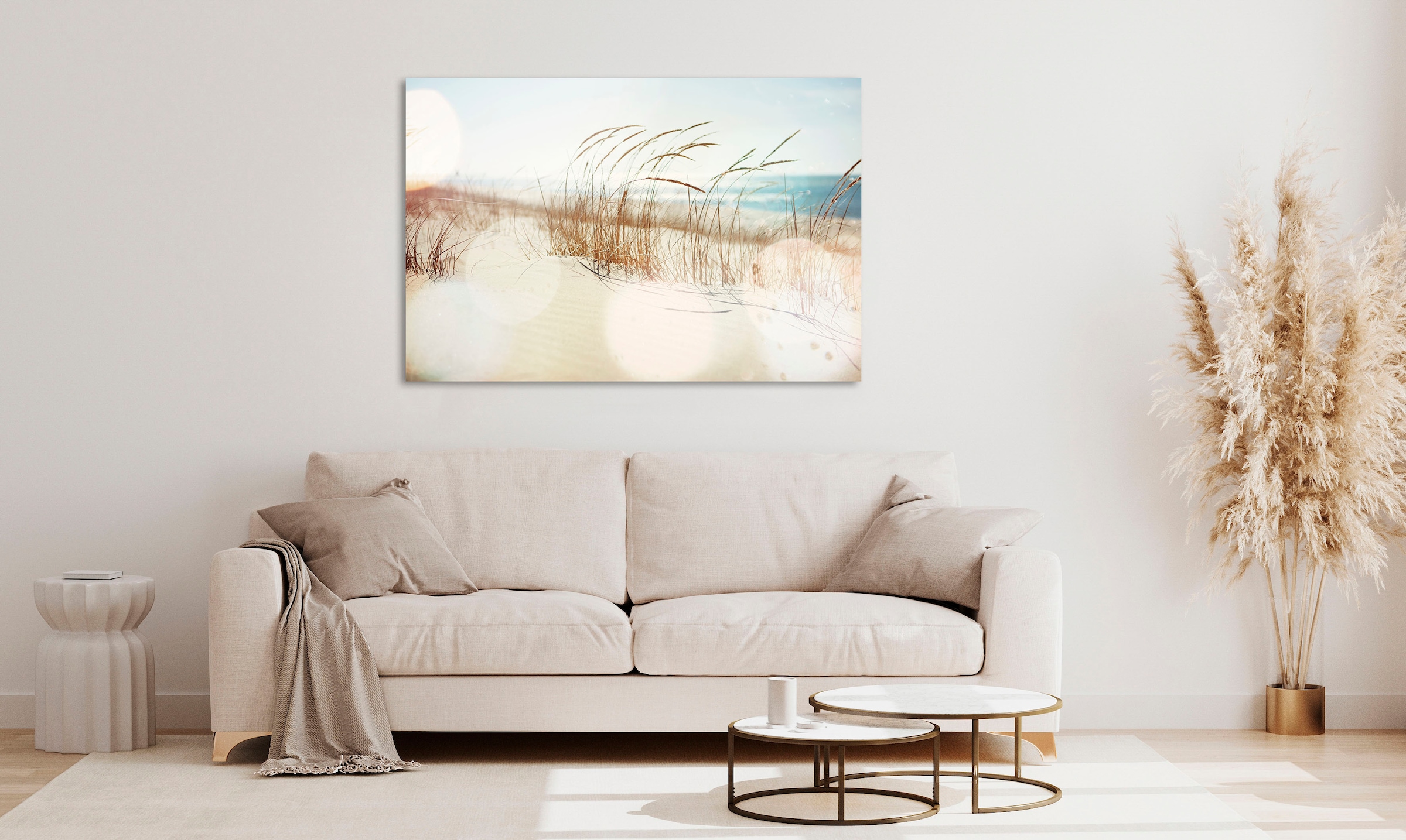 queence Acrylglasbild "Estan", Strand-Himmel-Düne-Deutschland-Gräser-Meer-M günstig online kaufen