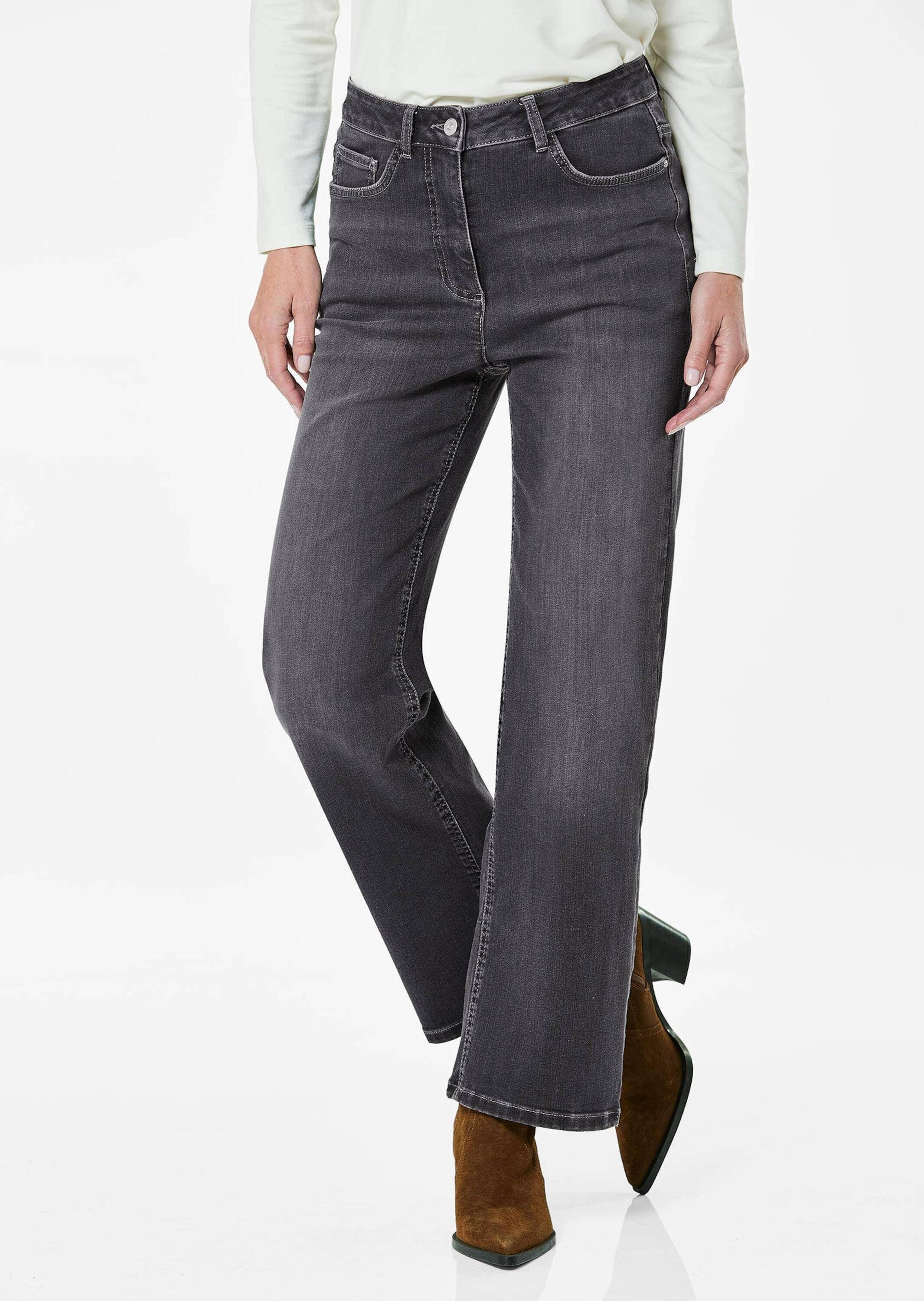 GOLDNER Stretch-Jeans »Jeans Denim Jeans mit weitem Bein«