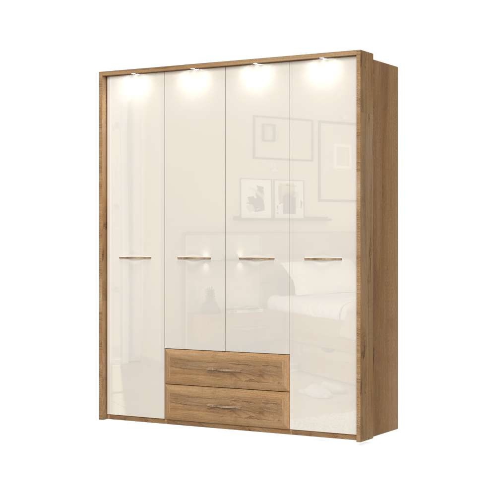 Home affaire Kleiderschrank "Gala, beige hochglänzend UV lackiert, kratzfes günstig online kaufen