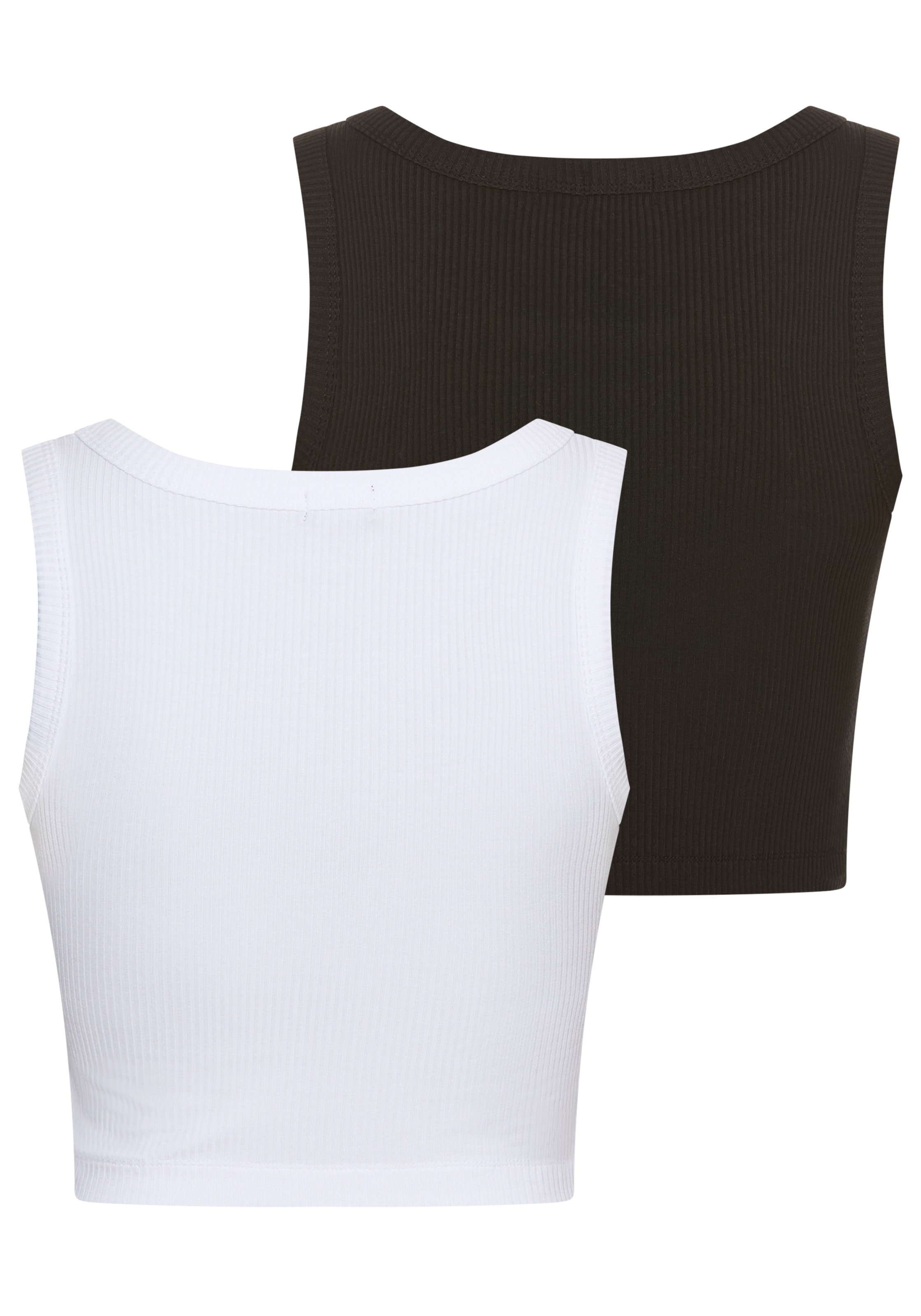 Laura Scott Crop-Top, (2-er Pack), in Rippenqualität