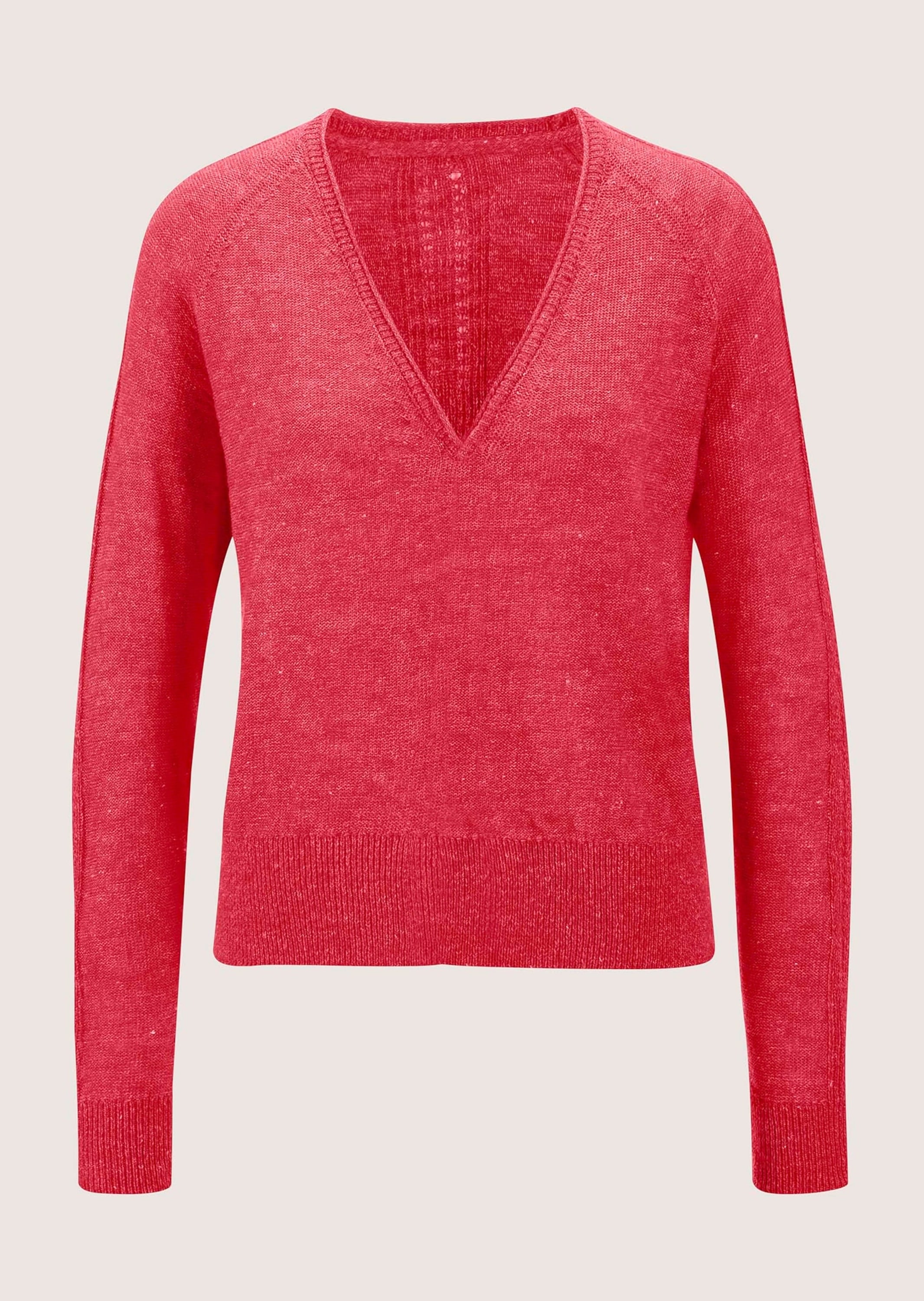 MADELEINE Longpullover "Pullover V-Pullover mit Pointelle-Muster" günstig online kaufen