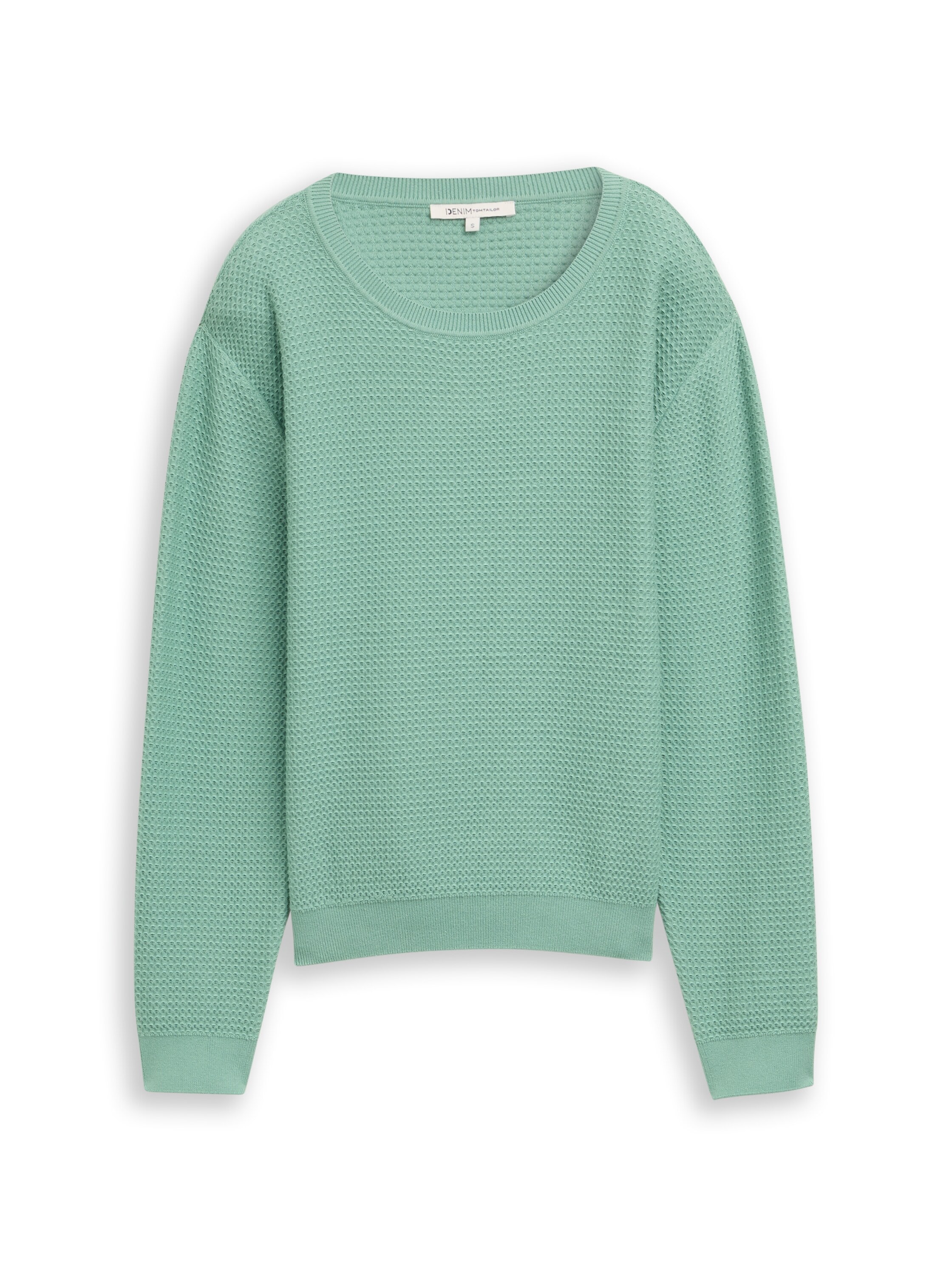 TOM TAILOR Denim V-Ausschnitt-Pullover mit Rippbündchen