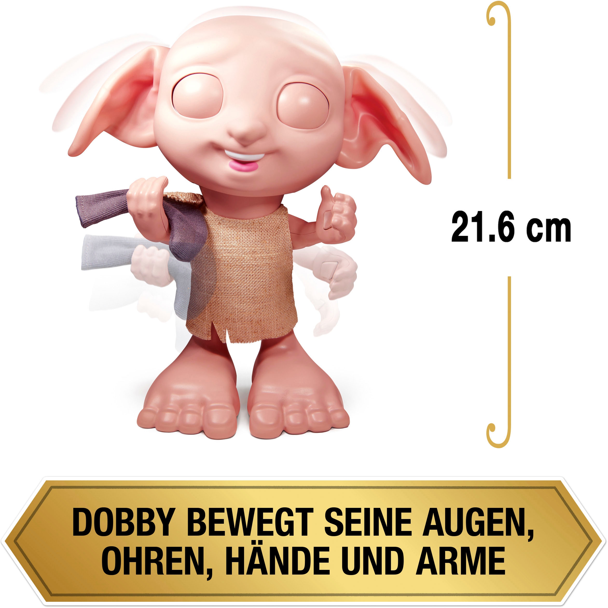 Spin Master Spielfigur »Wizarding World - Dobby - Interaktiver Hauself (zweisprachig DE+IT)«, mit Geräuschen und Bewegungen