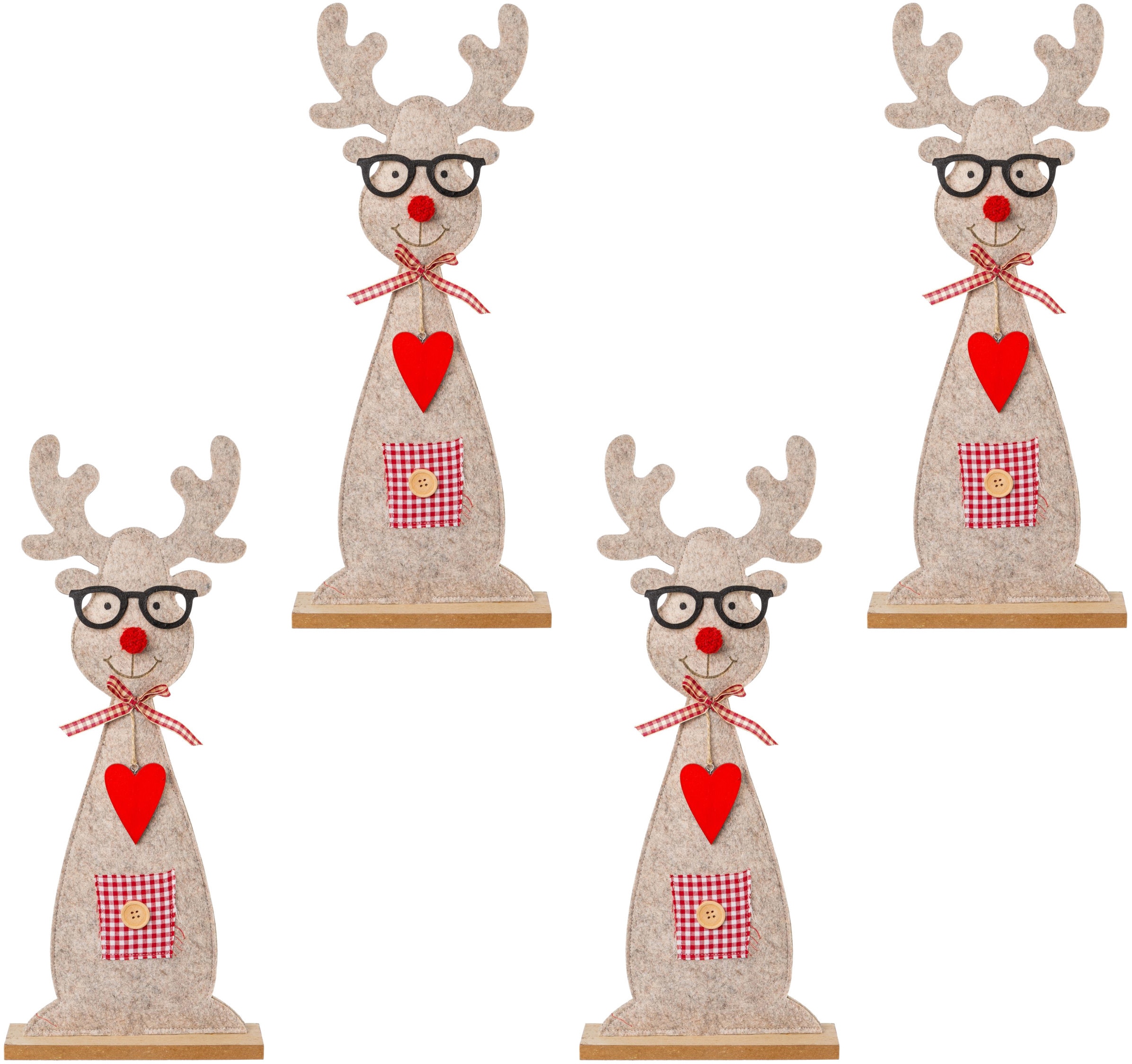 BAUR mit bestellen Brille niedlicher deco aus »Weihnachtsdeko«, Creativ Weihnachtsfigur Hirsch | Filz