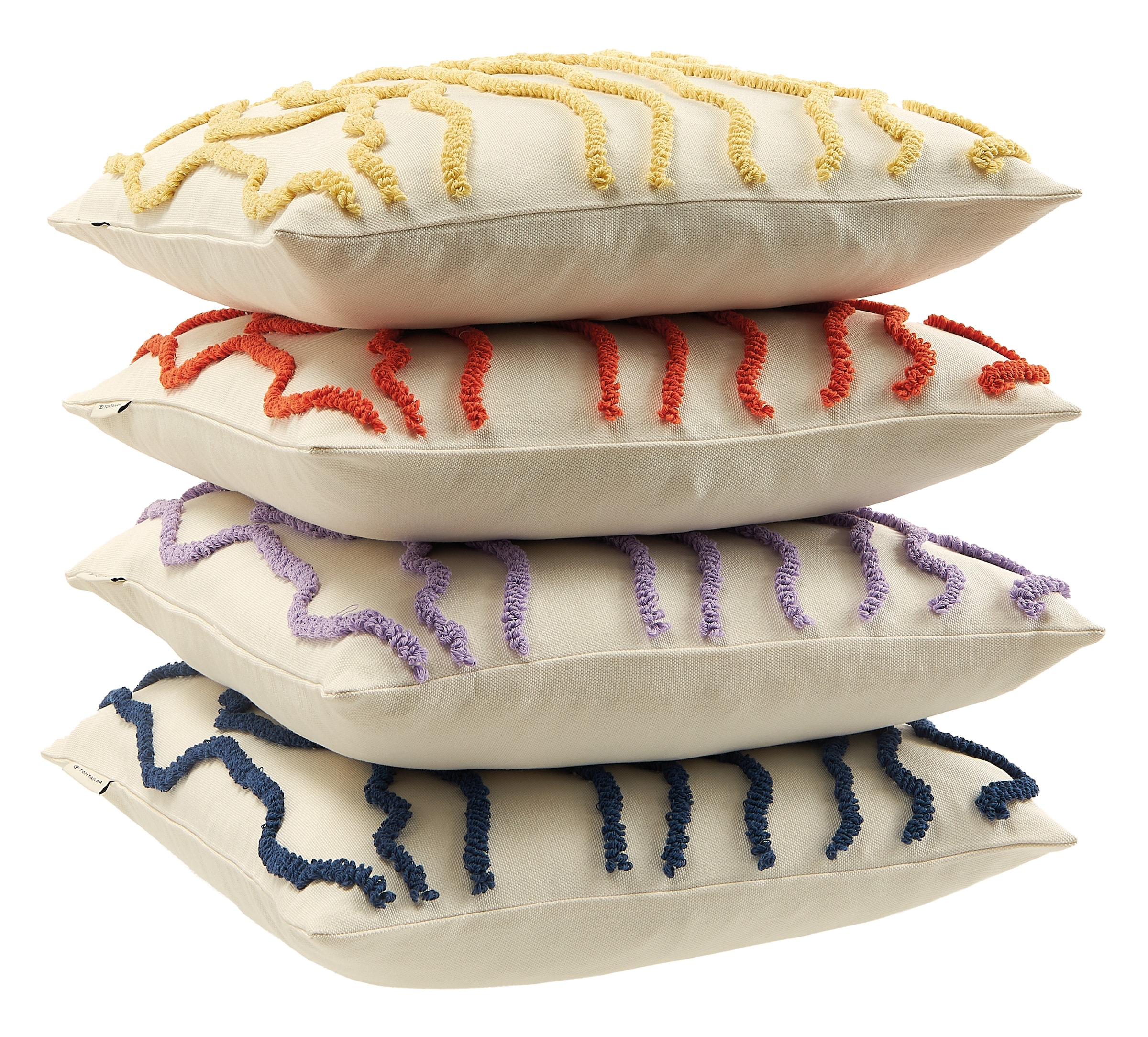 TOM TAILOR HOME Dekokissen »Wavy«, bestickt, mit hohem Baumwollanteil
