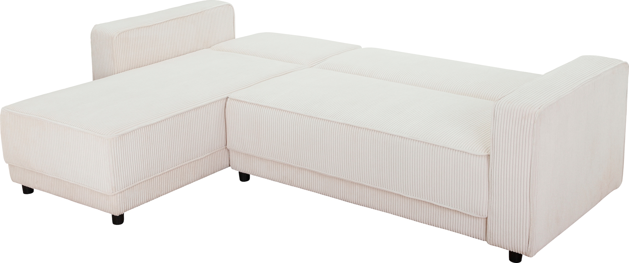 Dorel Home Ecksofa »Allie Schlafsofa 230 cm mit Relaxfunktion in der Rückenlehne«, Schlaffunktion (108/194,5cm), trendiger Cord o. pflegeleichter Velours