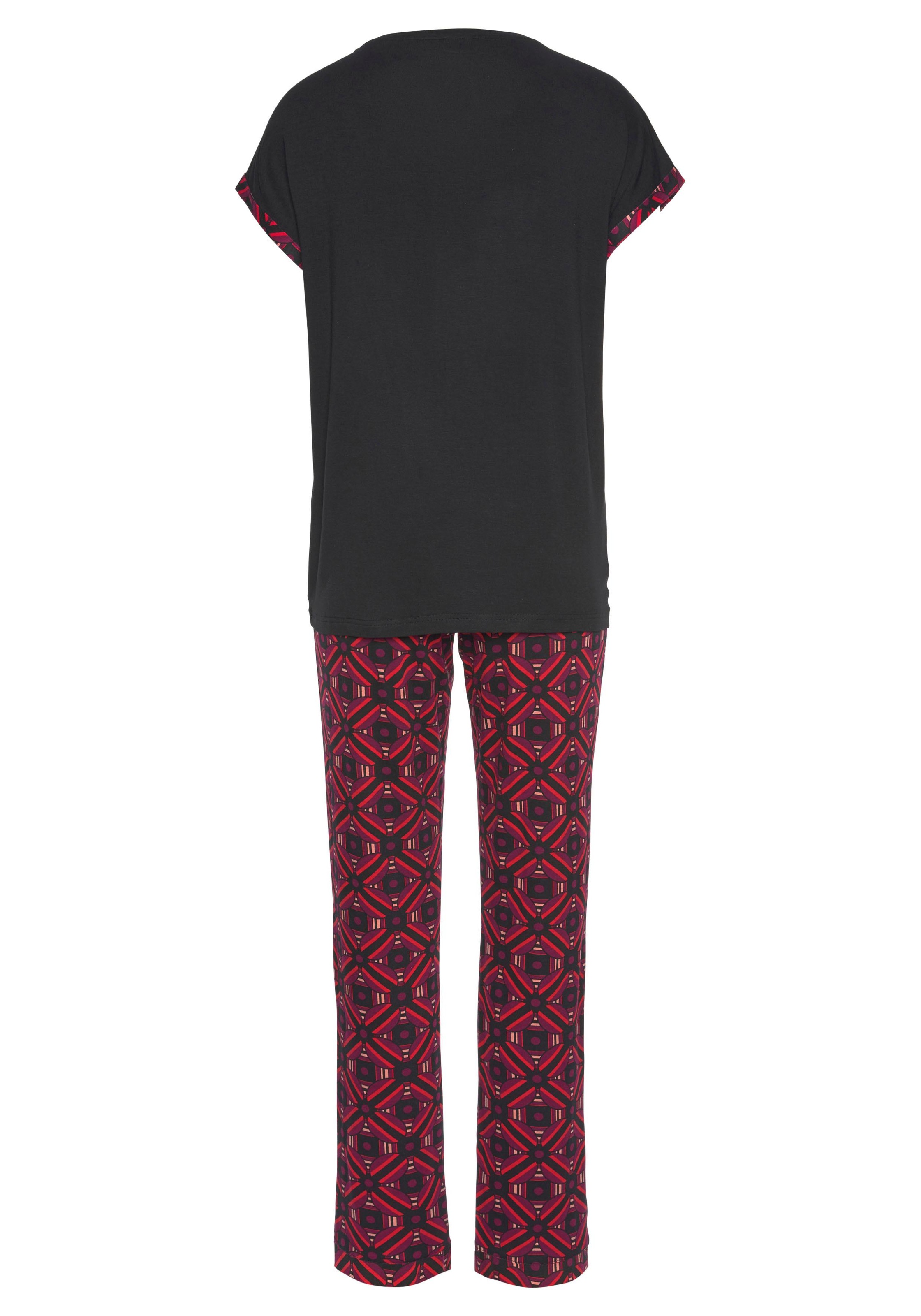 Lascana Pyjama Mit Kontrastdetails Online Kaufen Baur