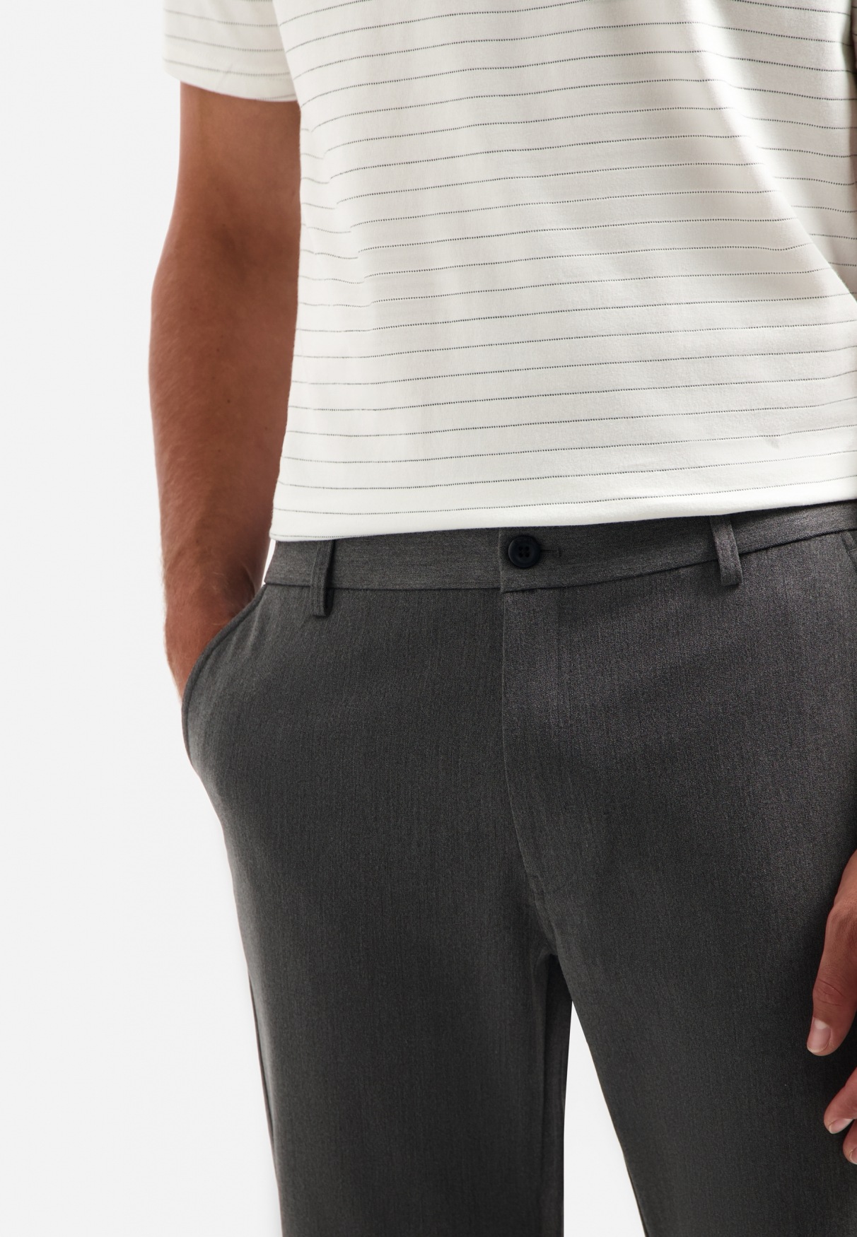 NO EXCESS Chinohose »No Excess Melierte Stretch-Chinohose Pants Chino Stretch Melange«