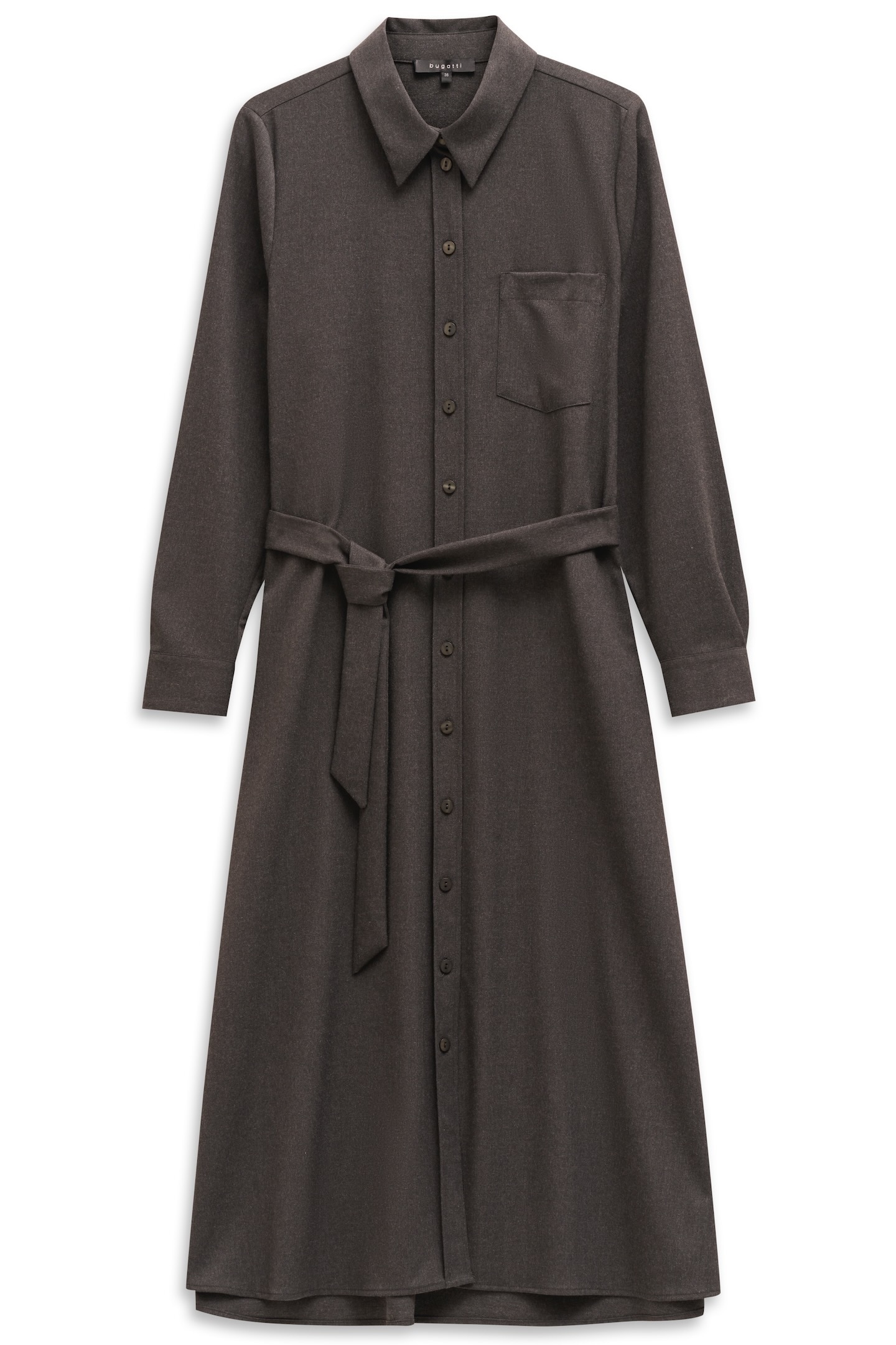 bugatti Blusenkleid »Stretch-Mix«, mit Bindegurt und Knopfleiste
