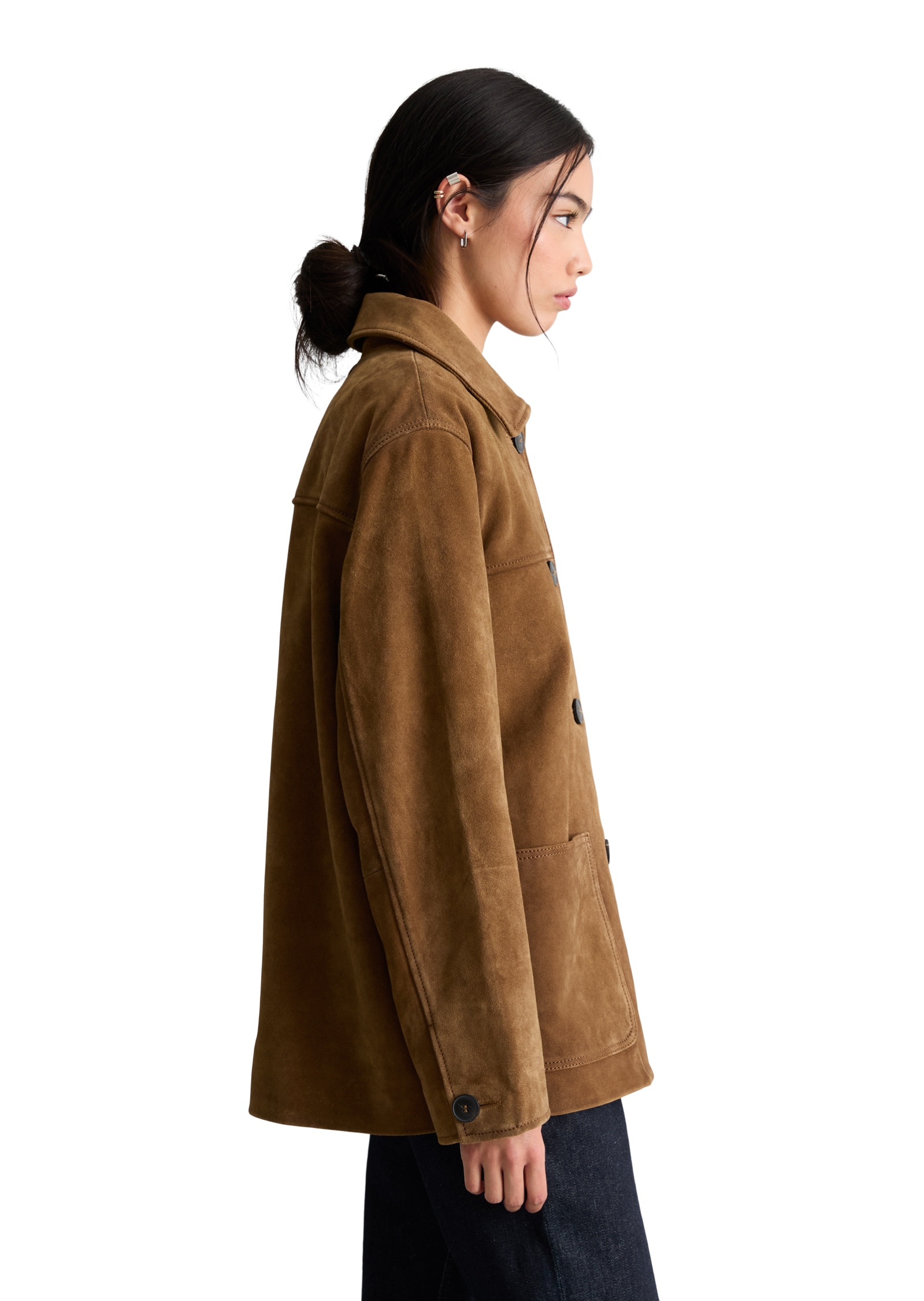 Marc O'Polo DENIM Lederjacke »aus hochwertigem Rinderspaltleder«