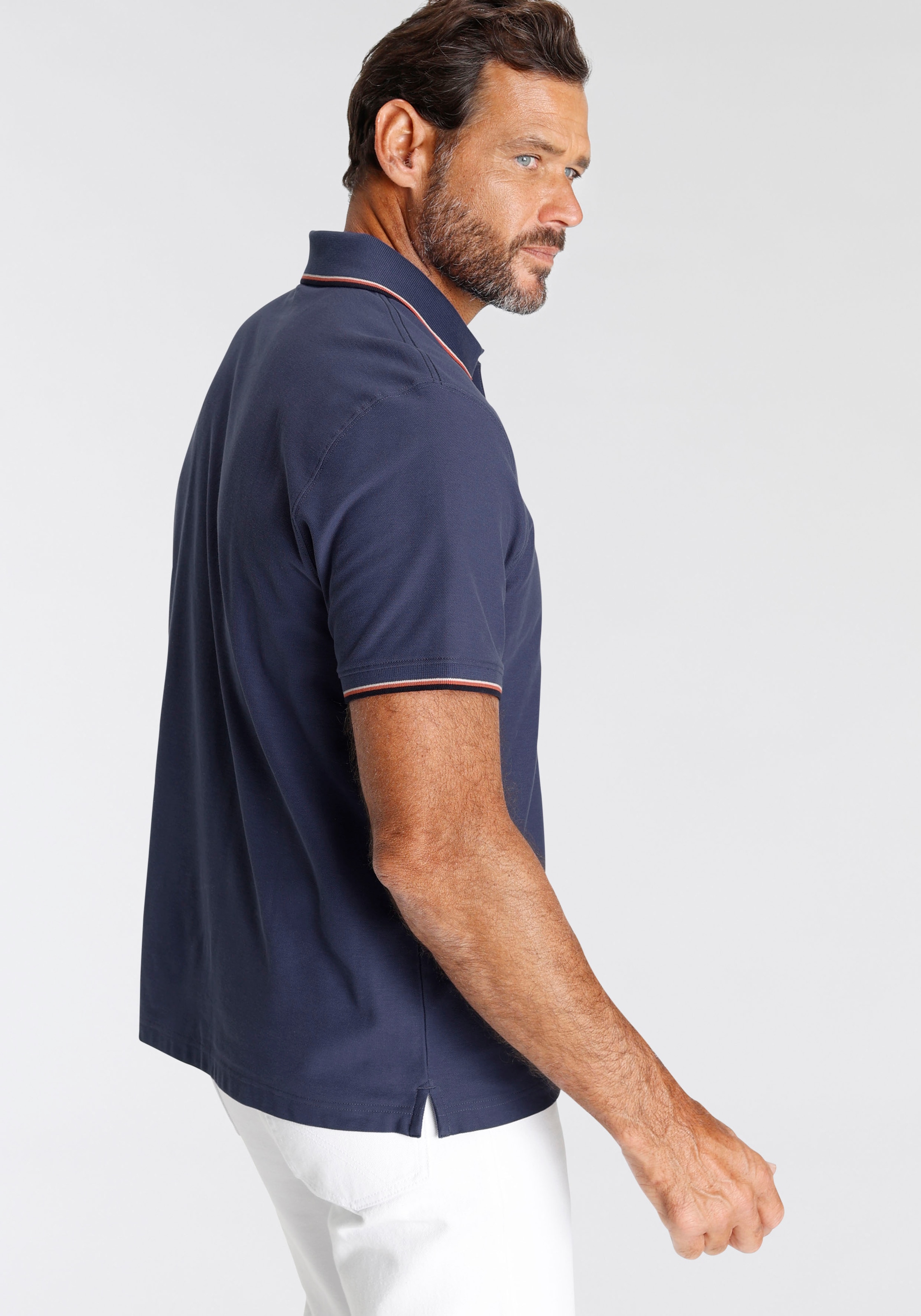 Mans World Poloshirt, Kurzarm, mit coolem Print, Polokragen, aus Piqué-Stof günstig online kaufen