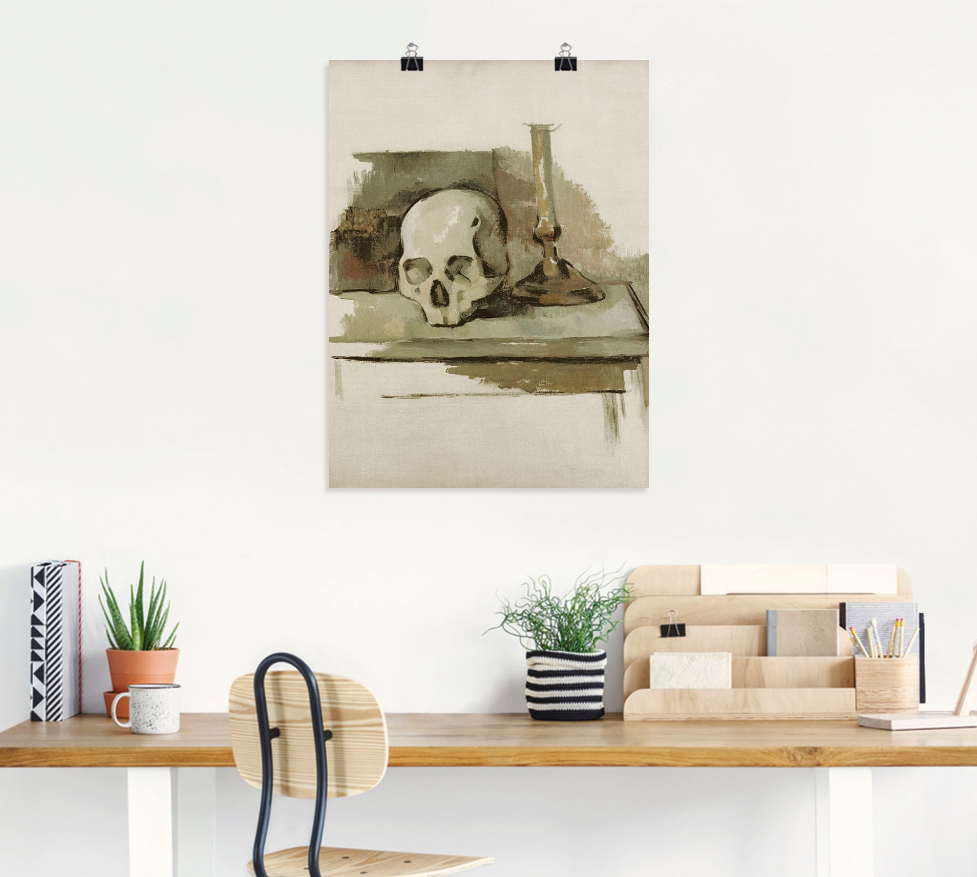Artland Wandbild »Stillleben mit Totenkopf«, Arrangements, (1 St.), als Leinwandbild, Wandaufkleber oder Poster in versch. Größen