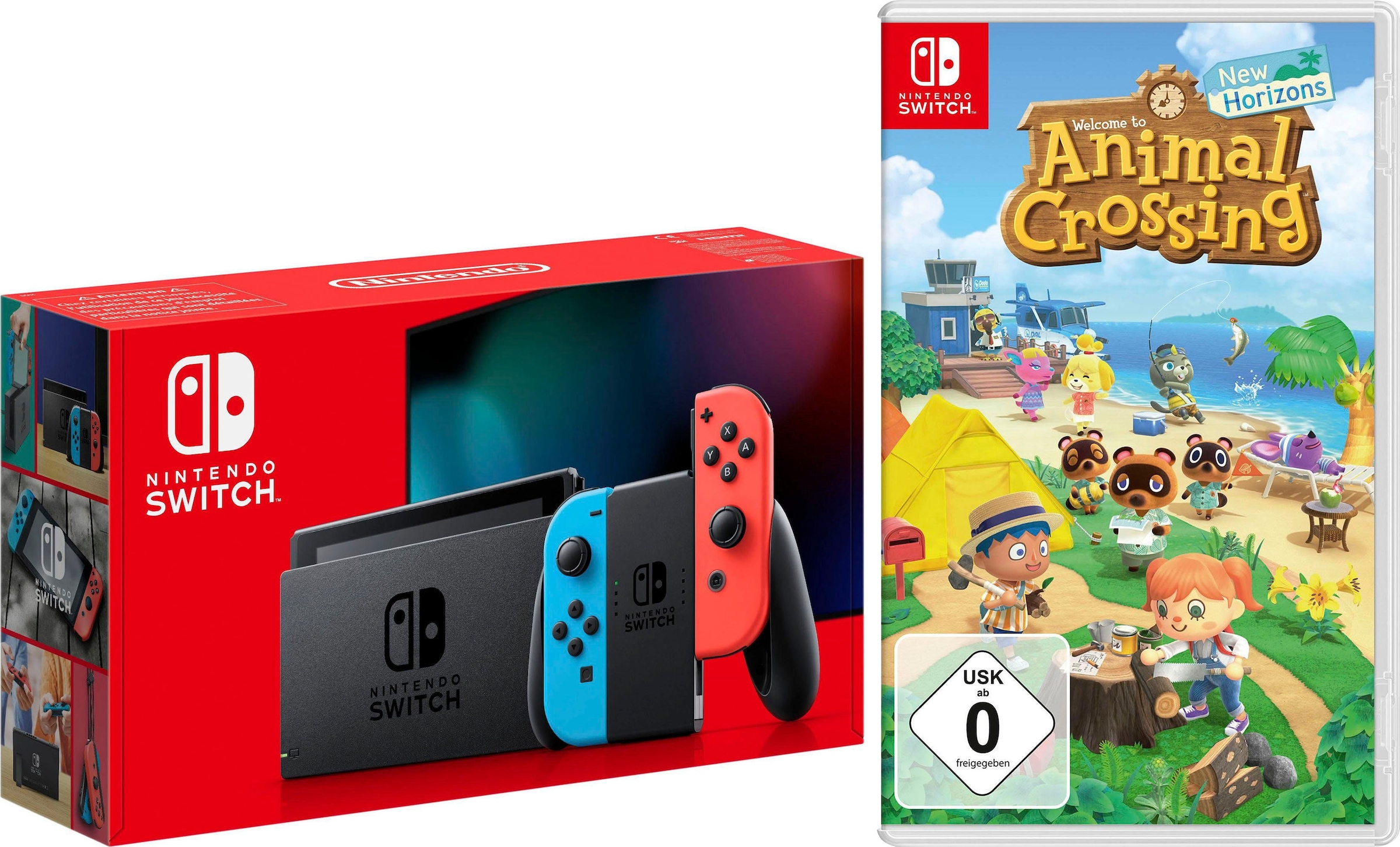 Nintendo Switch Spielekonsole, inkl. Animal Crossing + DLC (Happy Home Paradise)