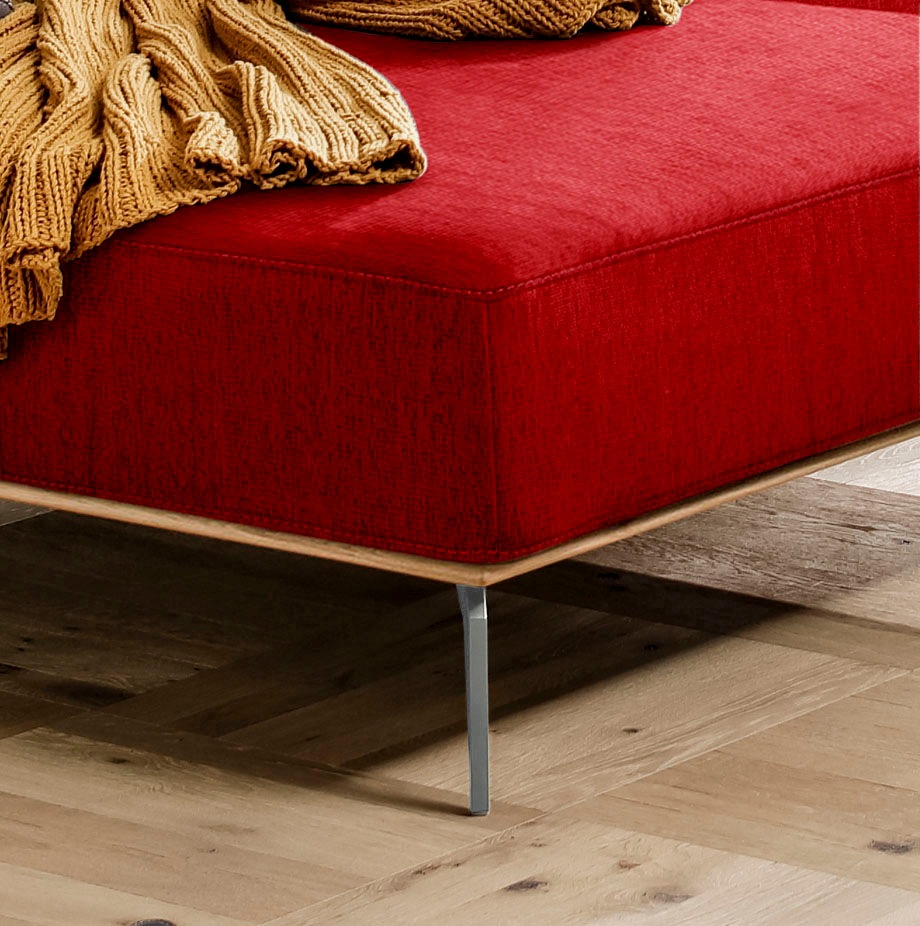 W.SCHILLIG Ecksofa »run«, mit elegantem Holzsockel, Füße in Silber matt, Breite 279 cm