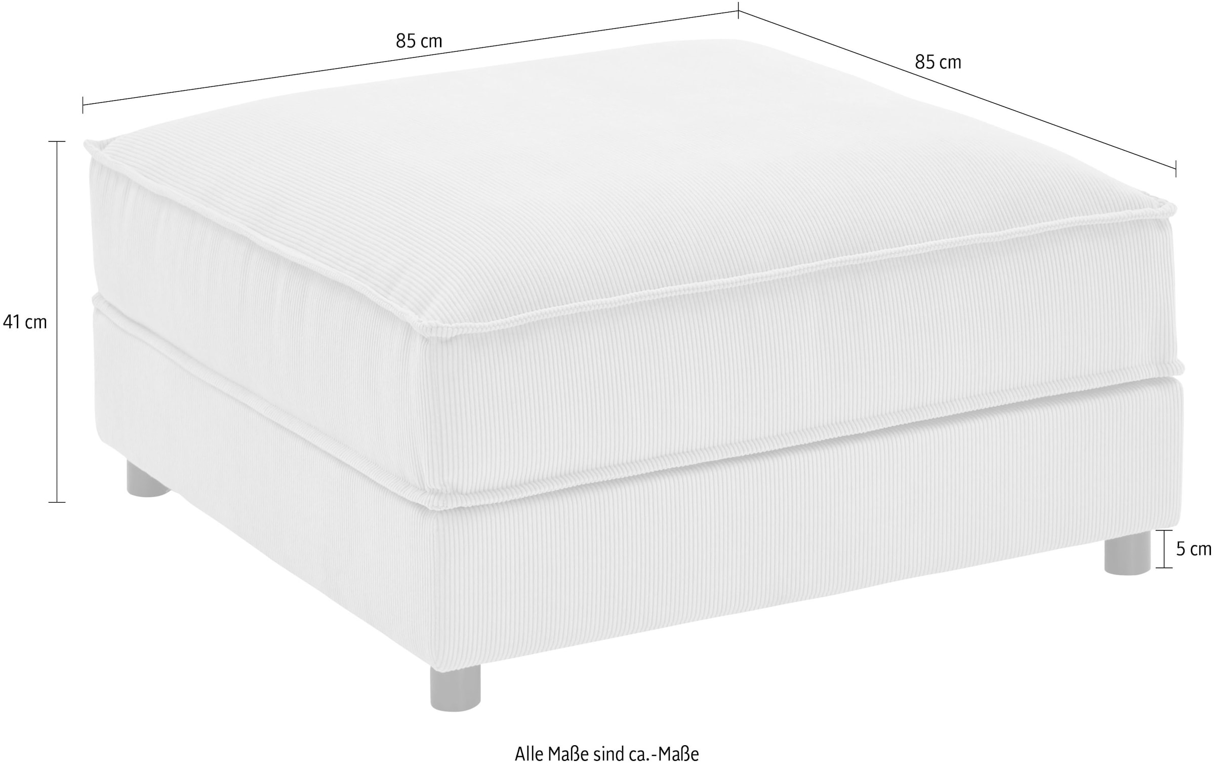 ATLANTIC home collection Hocker »Valan« mit Cord-Bezug, frei stellbar