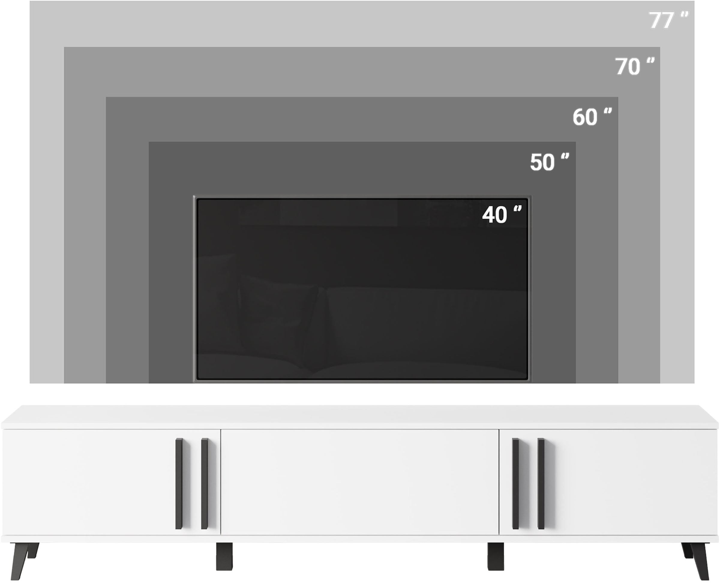 INOSIGN Lowboard »Helsinki, TV-Kommode Breite 180cm«, (1 St.), modernes Design, 3 Klapptüren