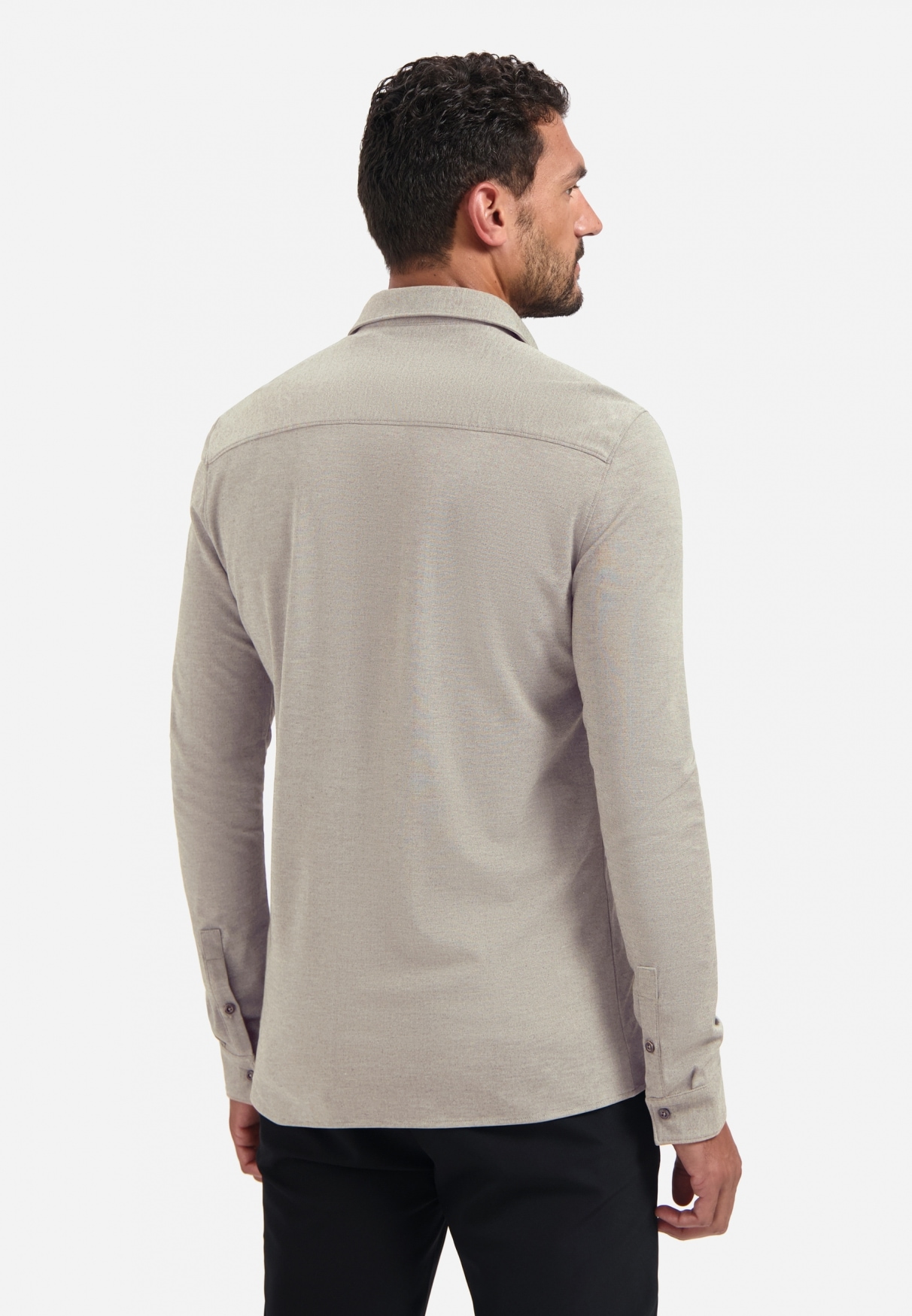 NO EXCESS Langarmhemd »No Excess Meliertes Jerseyhemd Shirt Jersey Melange Stretch«