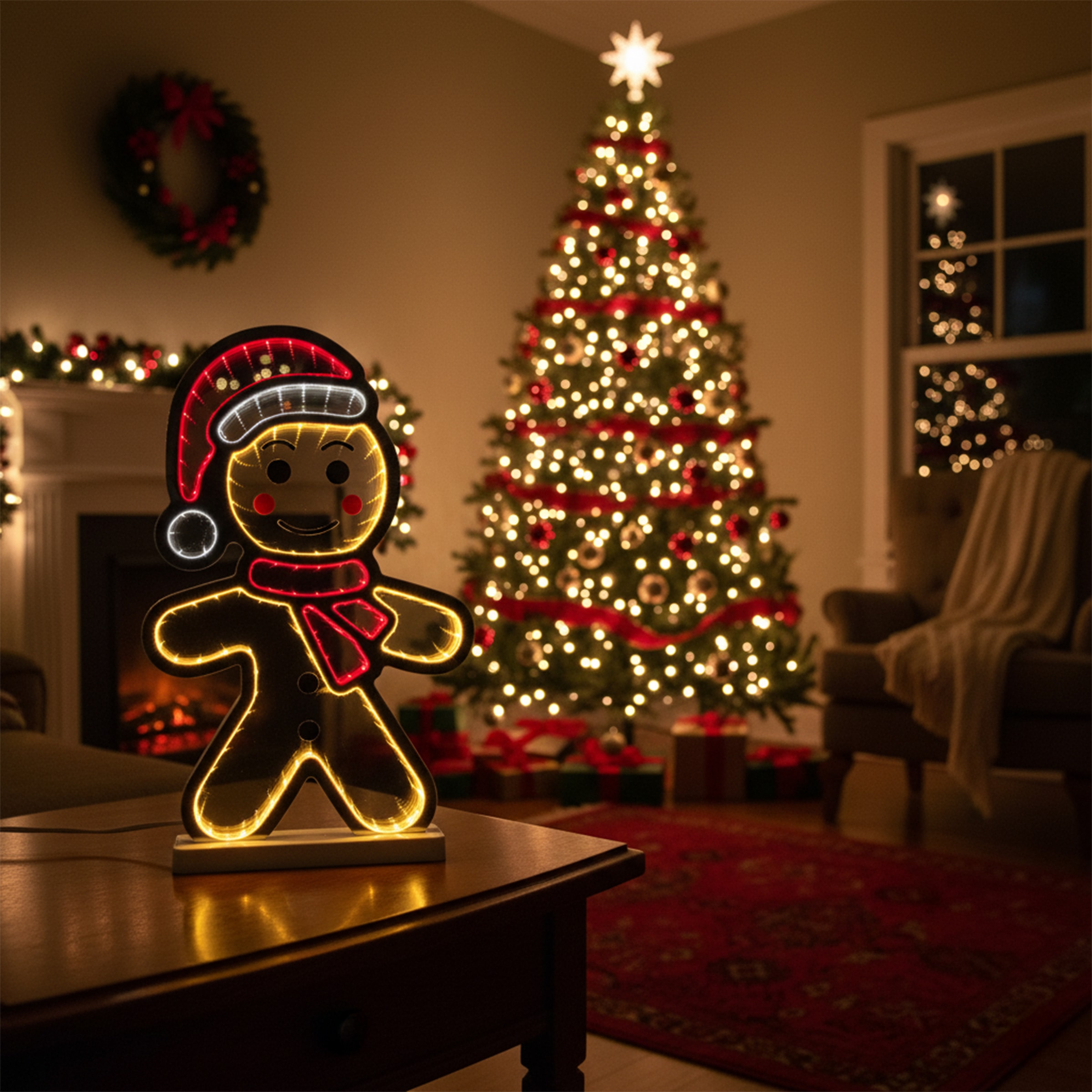 my home LED Dekofigur »LED-Lebkuchenmann Evaya« LED-Modul Warmweiß Tiefenillusion mit 3D-Effekt, von beiden Seiten zu sehen