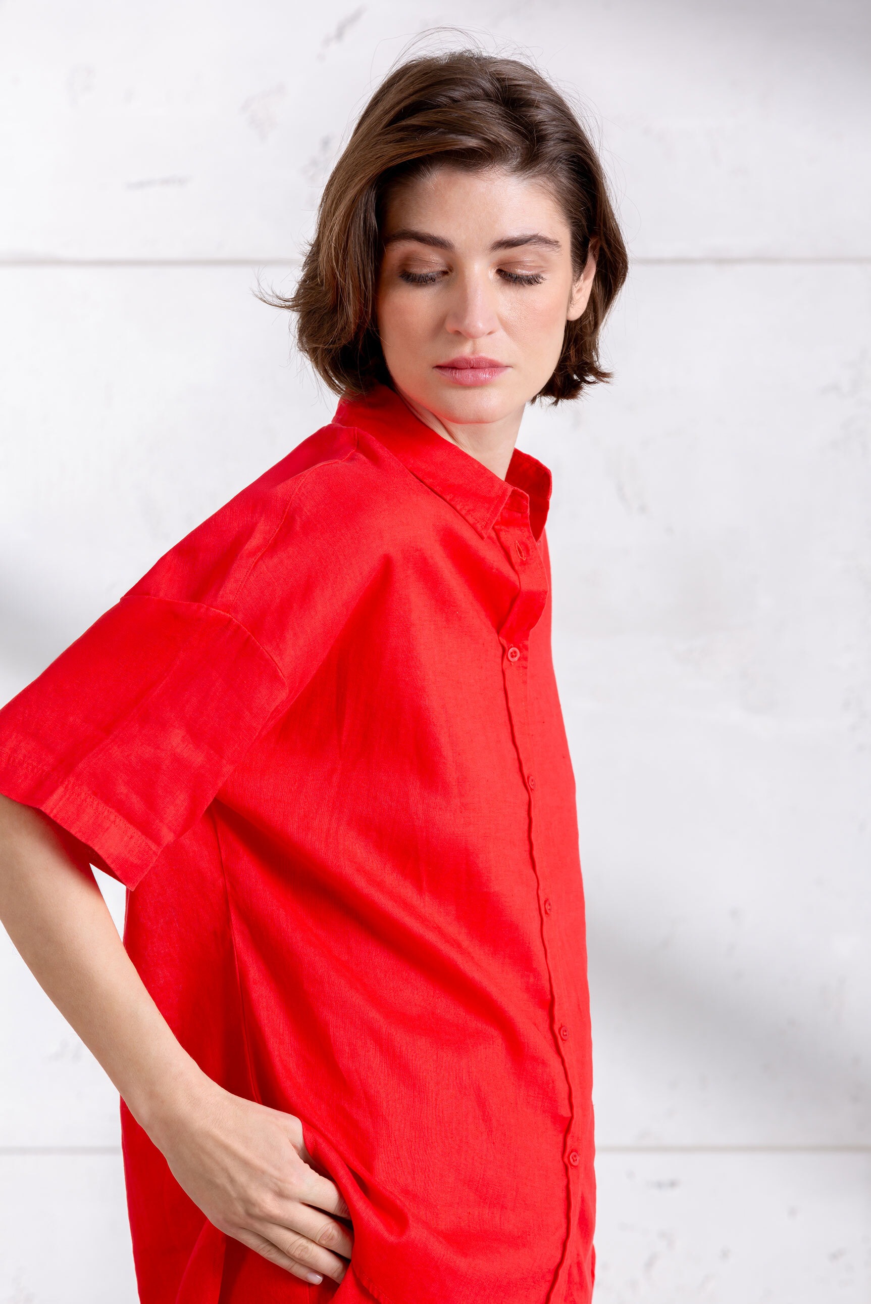 SENSES.THE LABEL Kurzarmbluse mit Rückenpasse
