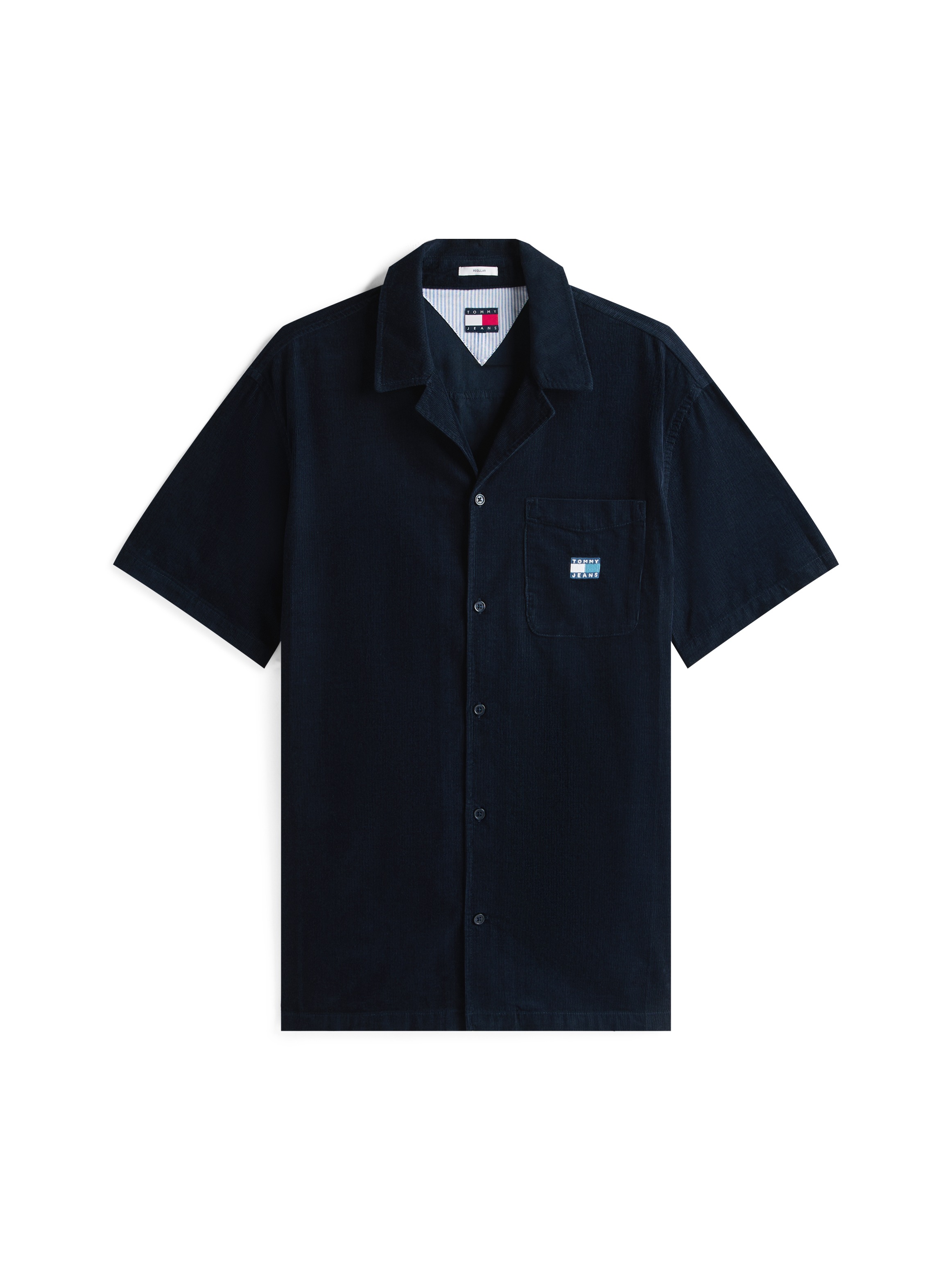 Tommy Jeans Kurzarmhemd »TJM CORD REG CAMP SHIRT«, Mit Rundhalsausschnitt