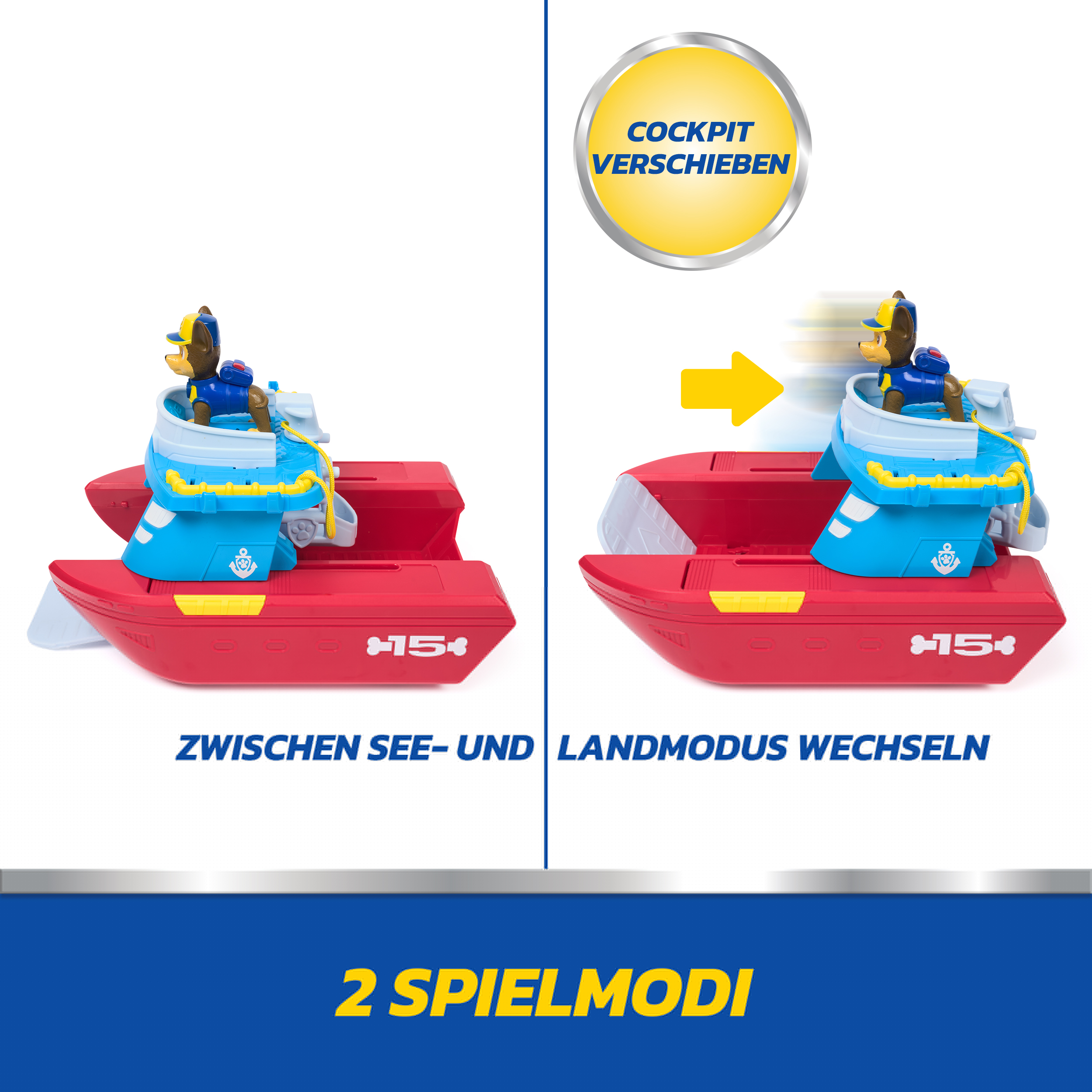 Spin Master Spielwelt »PAW Patrol - Sea Patroller Rettungsboot mit Chase Figur und Hai«
