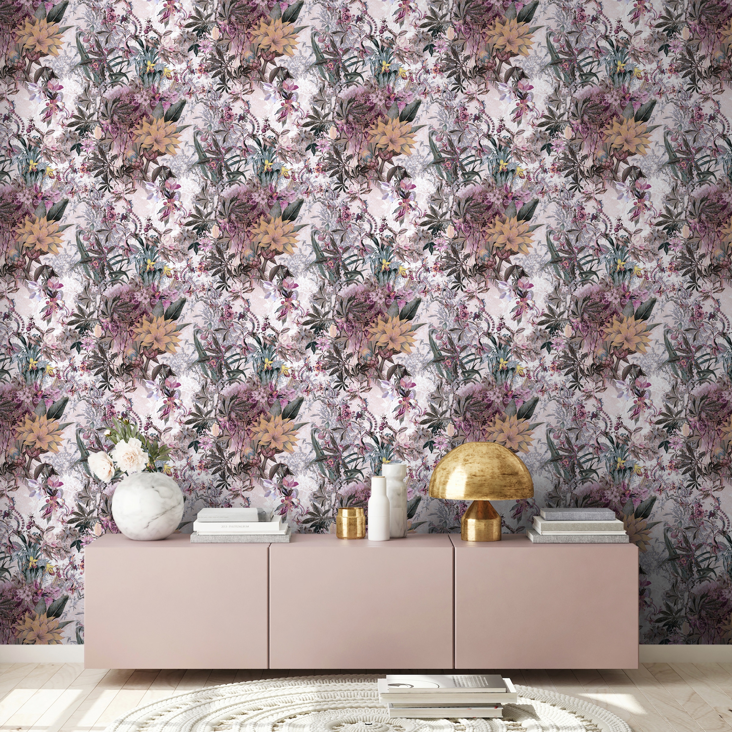 A.S. Création Vliestapete »Dream Flowery« Wald | botanisch | floral glatt Floral Tapete Blumenoptik Tapeten Wohnzimmer Schlafzimmer Küche Design