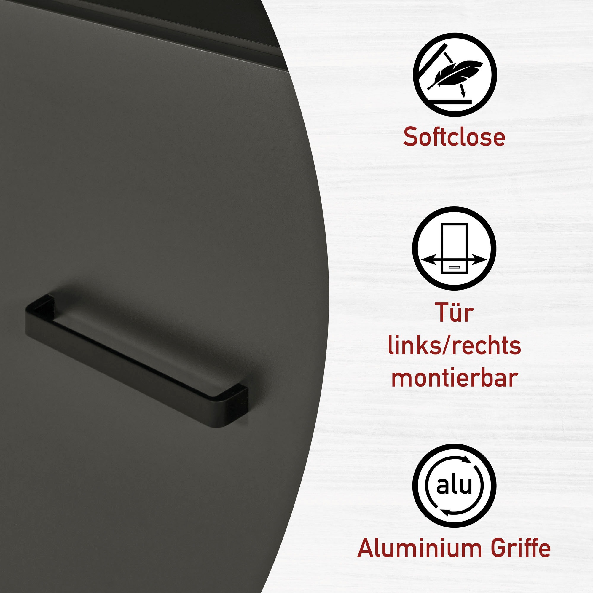 Inter Link Backofen/Kühlumbauschrank »Veneto« 1 Stk. tlg. Für Backofen & Kühlschrank, Soft-Close, 70x60x167