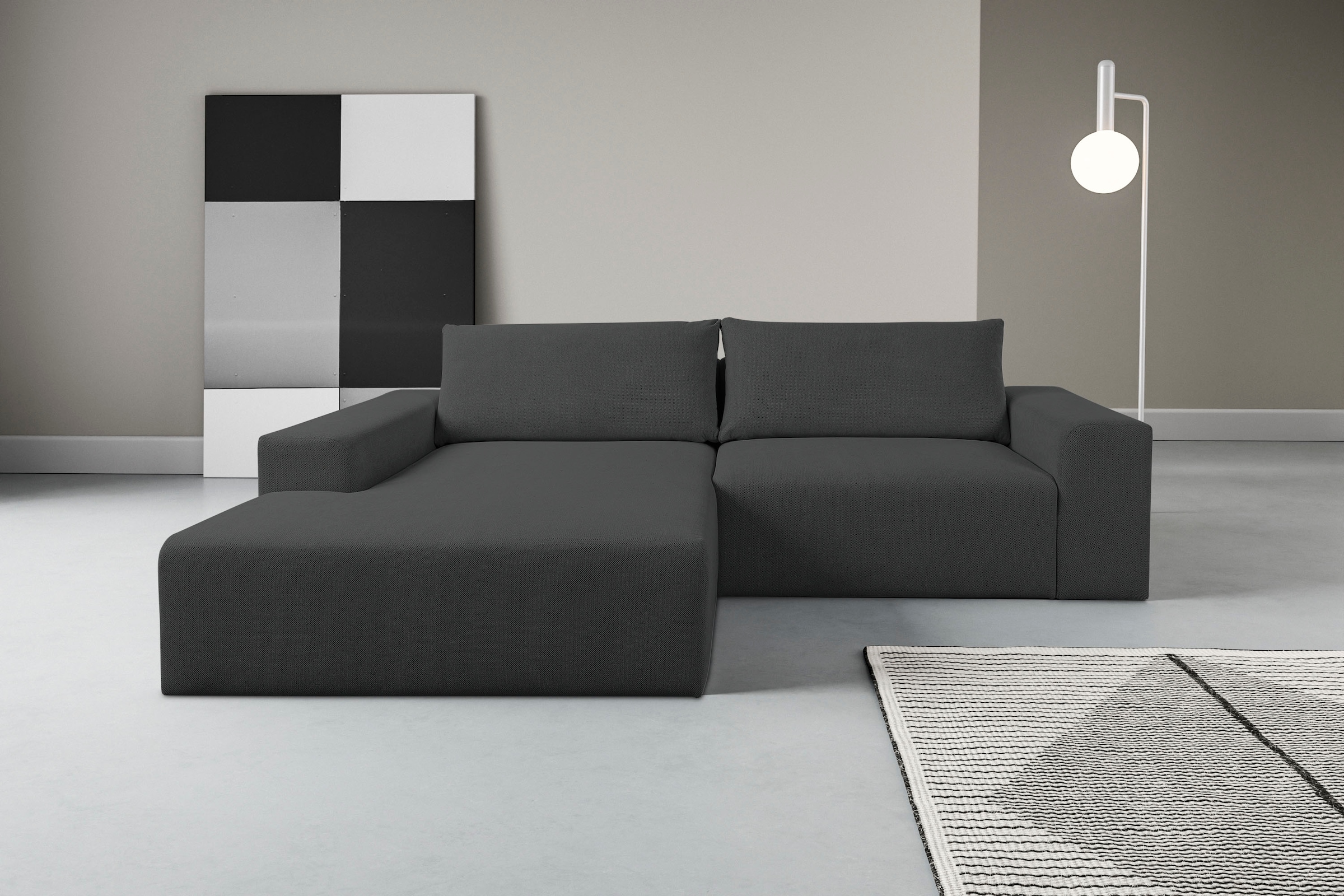 WERK2 Ecksofa "Rio, elegant & bequem, Breite 262 cm, L-Form" Puristisches D günstig online kaufen