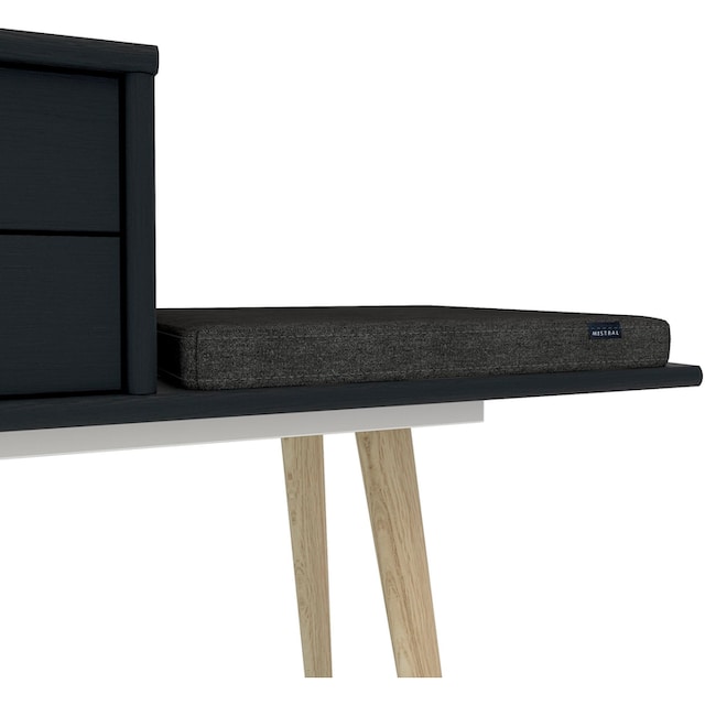 Hammel Furniture Sitzbank »Mistral Sitzhocker, Aufbewahrungsbank, Eingang  Flur Foyer«, mit zwei Schubladen und einem Sitzkissen, Holzbeine, Breite:  89 cm | BAUR