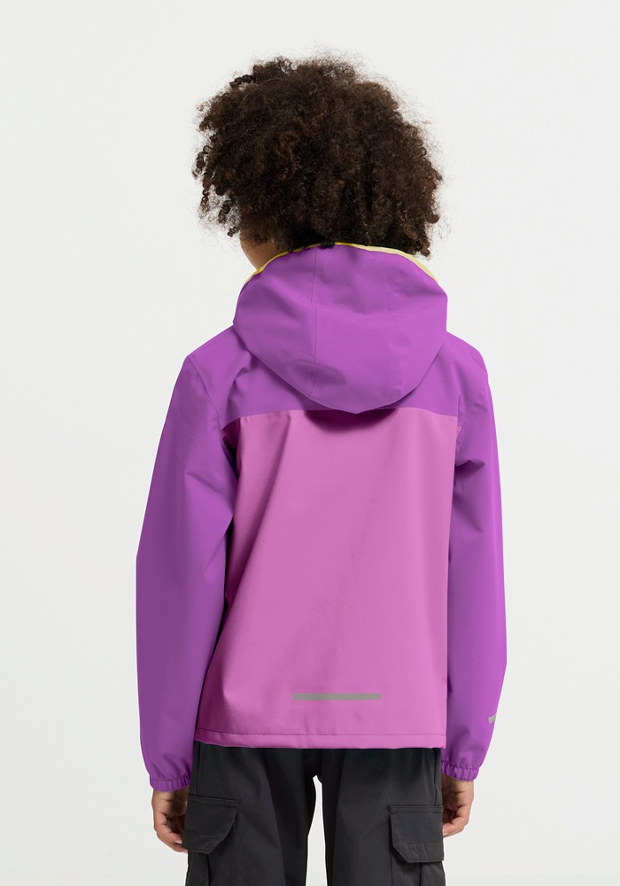 Regenjacke JACK WOLFSKIN "ADVENTURETRIBE 2L JKT K", Kinder, Gr. 140, foxglove, Obermaterial: 100% Polyester. Futter: 100% Polyester, normal, Jacken Regenjacke, Wasserdicht, atmungsaktiv, Übergangsjacke 4