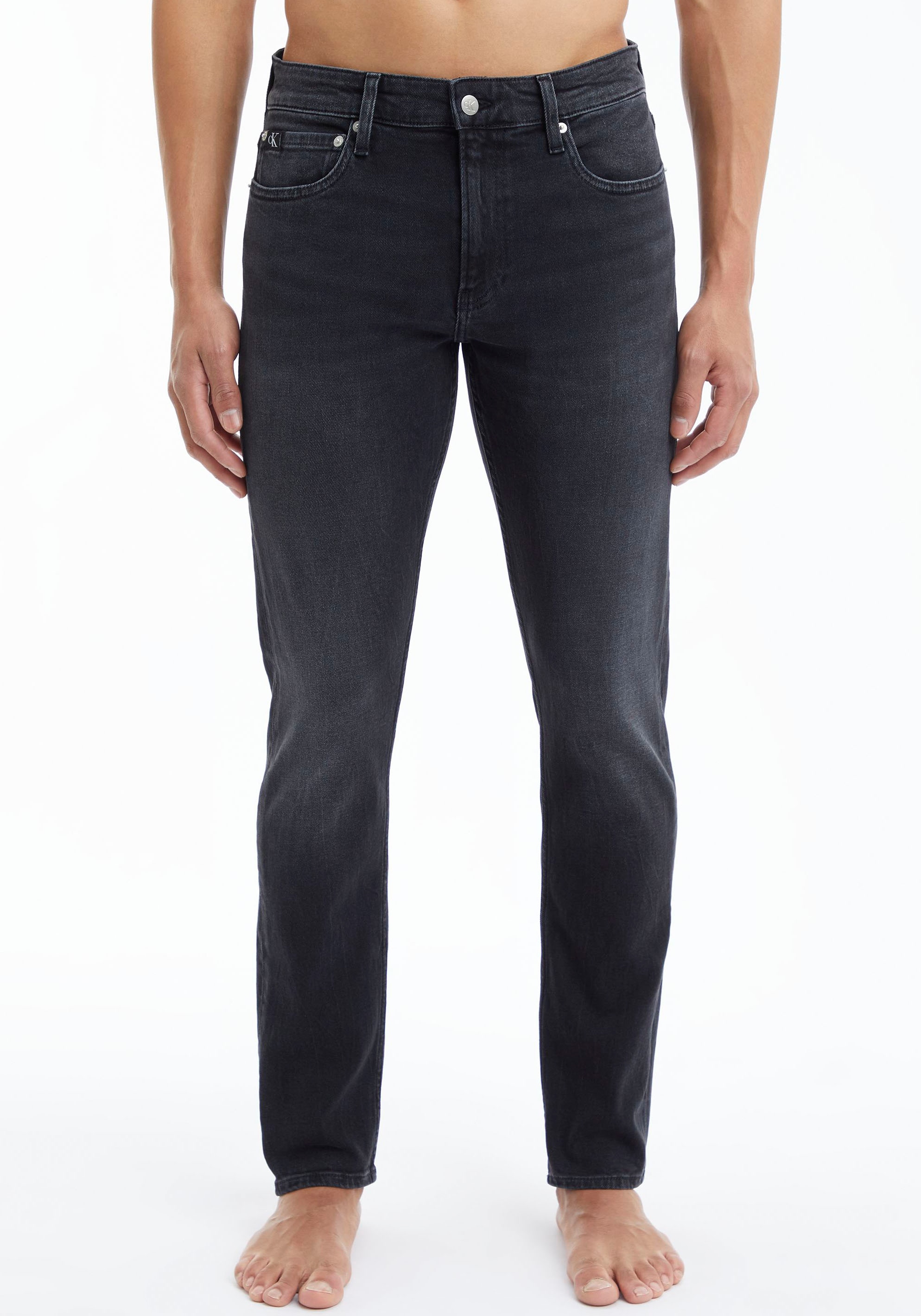 Calvin Klein | Calvin BAUR ▷ Leder-Badge Klein Slim-fit-Jeans »SLIM«, Jeans mit bestellen