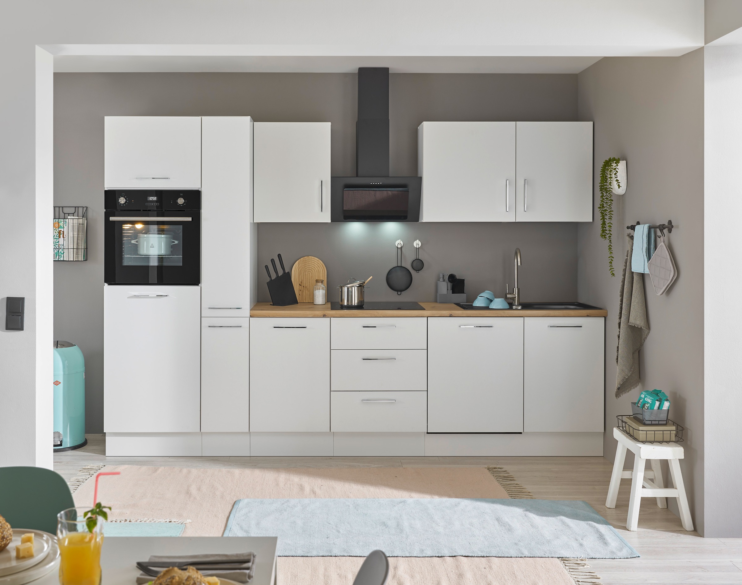 BASIC by Balculina Küchenzeile »Turin«, Breite 310 cm, wahlweise mit E-Geräten