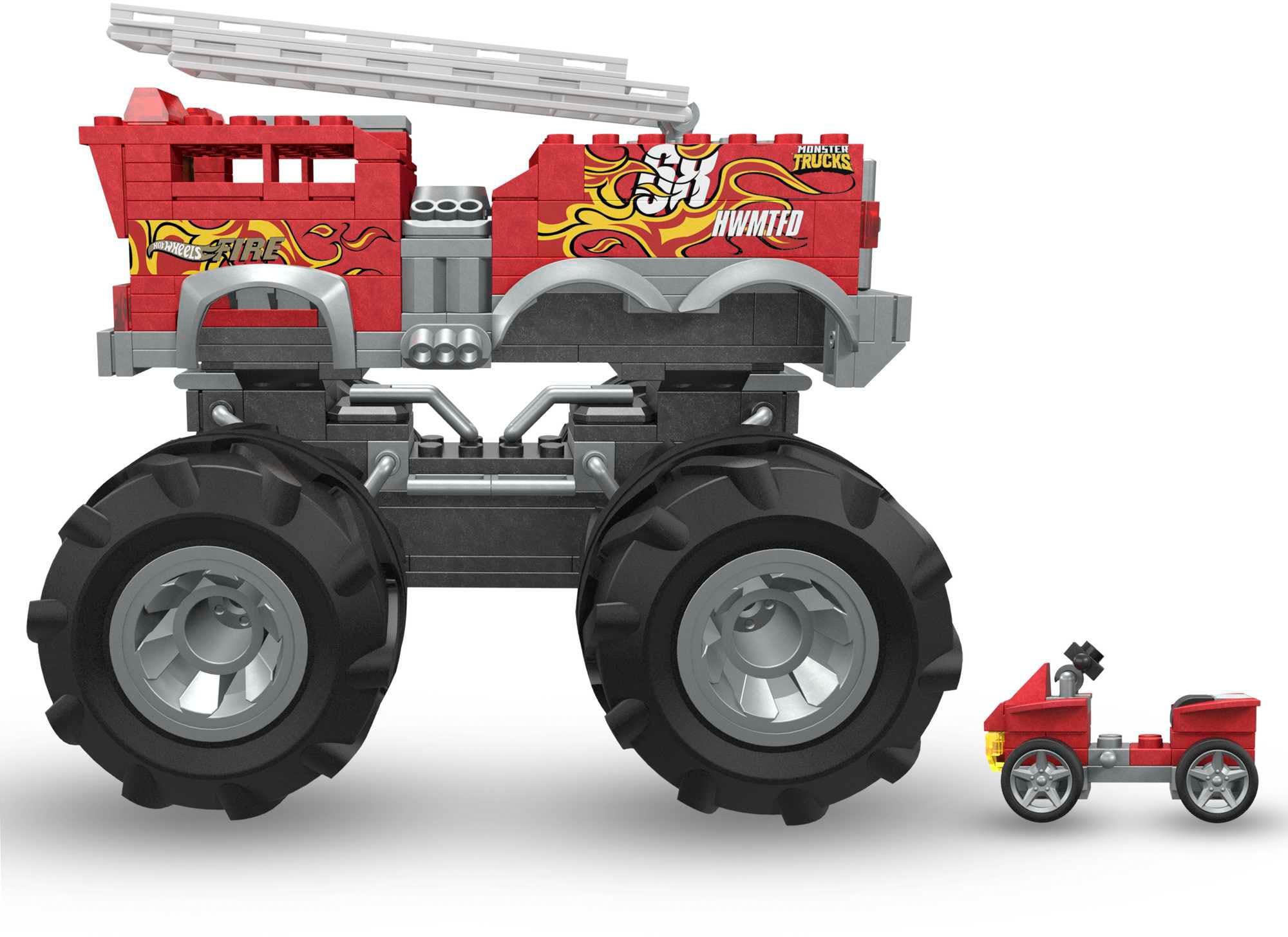 MEGA Spielzeug-Auto »Hot Wheels Feuerwehr-Auto Monster Truck«, (284 tlg.), mit 2 Figuren