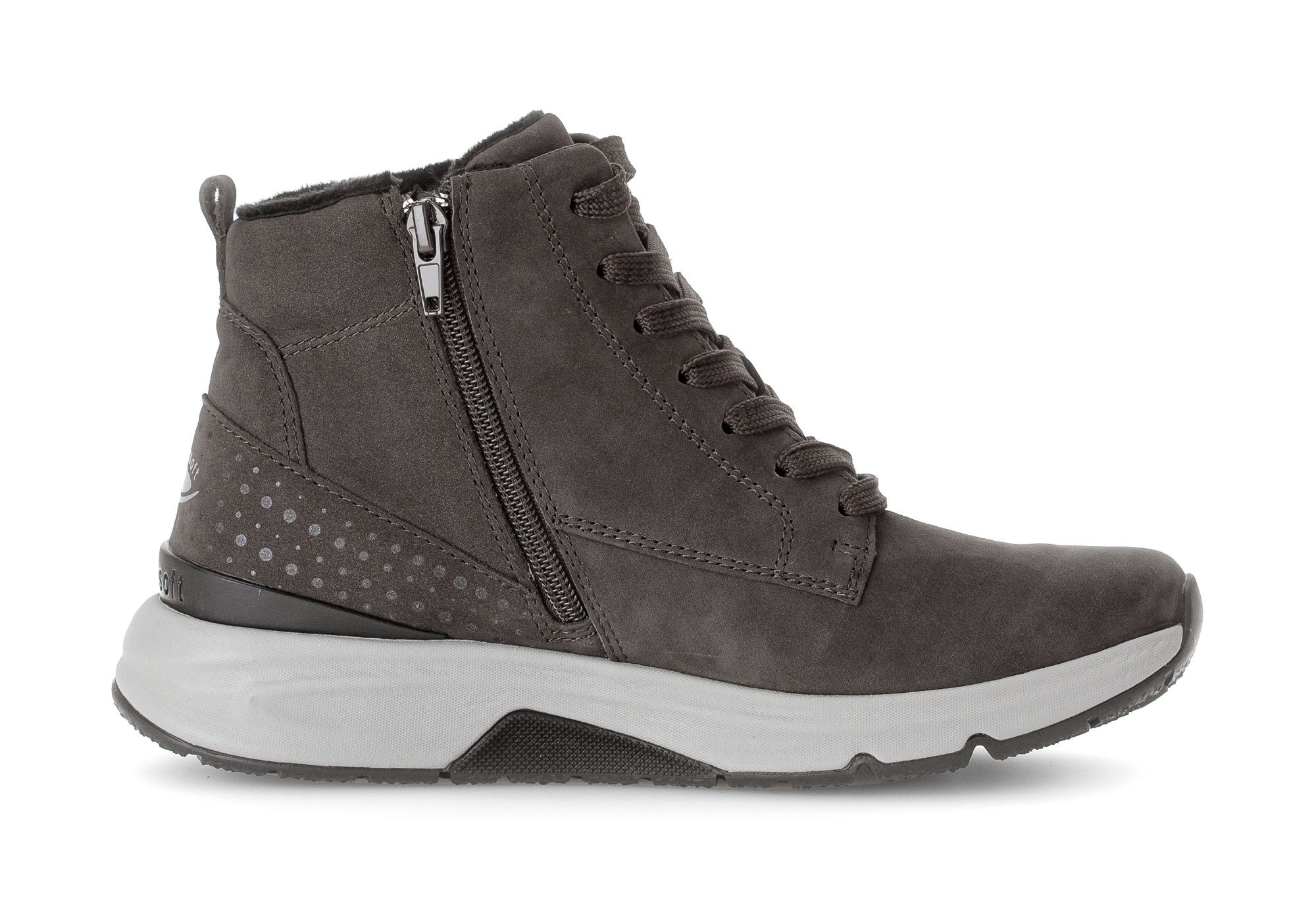 Gabor Rollingsoft Schnürboots, Keilabsatz, Freitzeitschuh, High-Top-Sneaker, Label an der Ferse