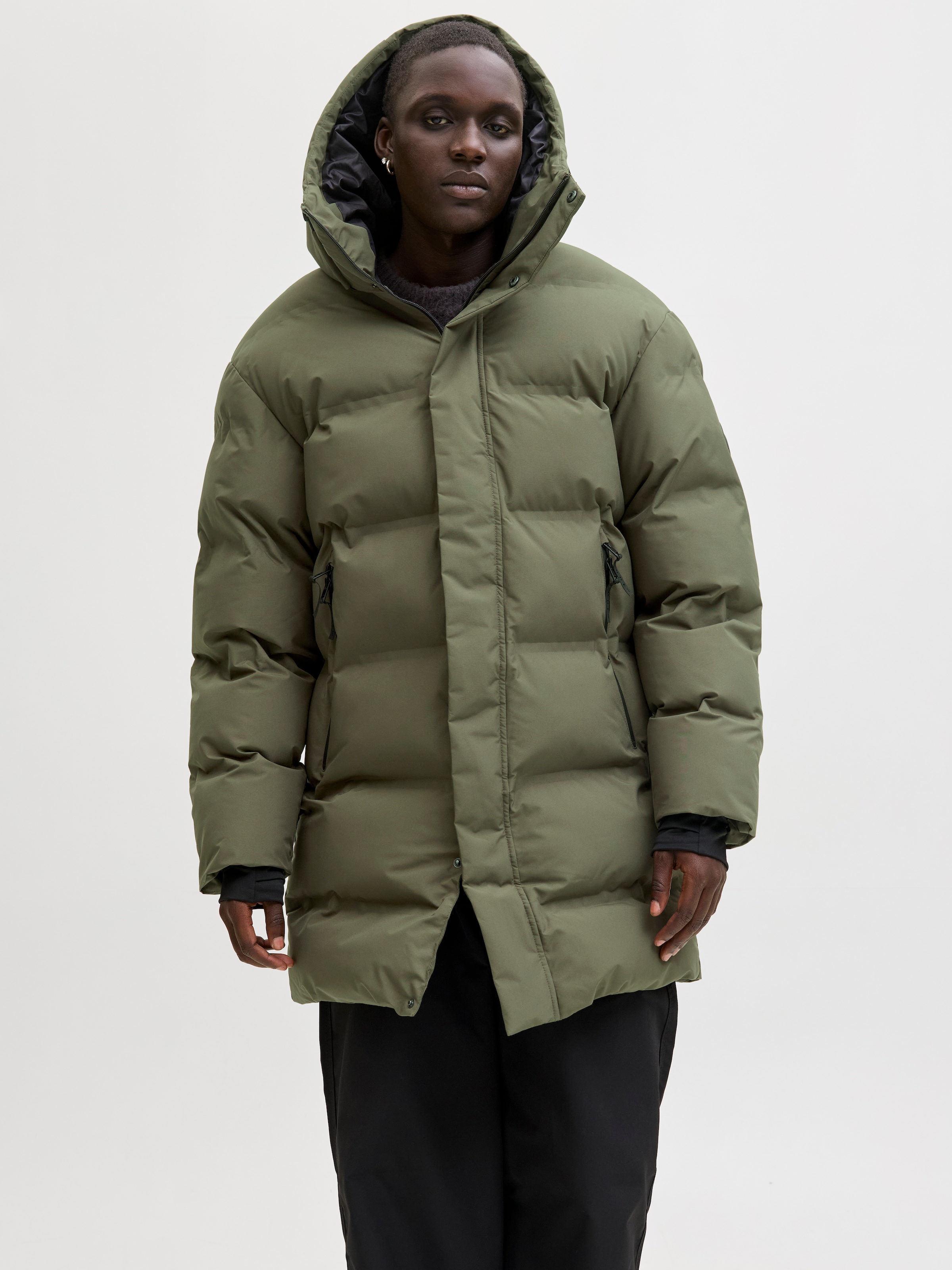 Jack & Jones Steppjacke "JCOFUSION LONG PUFFER JACKET" mit Kapuze in langer günstig online kaufen
