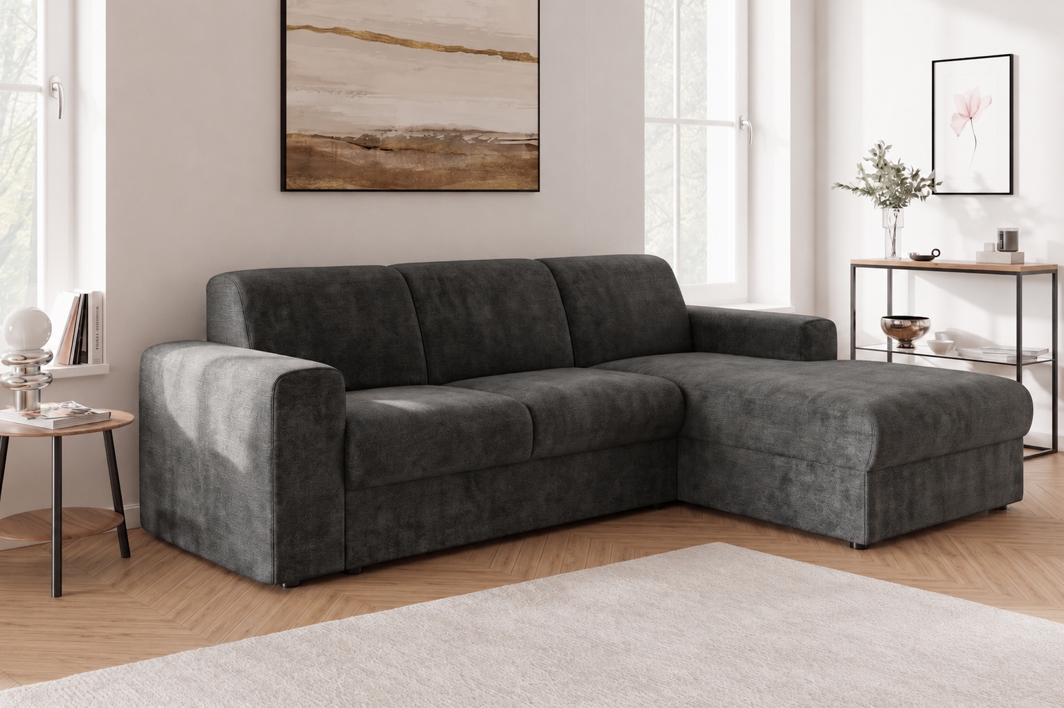 OTTO home Ecksofa "BORNHOLM 2.0 L-Form, Breite 220 cm, Verlässliche Qualität, Struktur" Recamiere links/rechts bestellbar, Bezug - Chenille oder Struktur