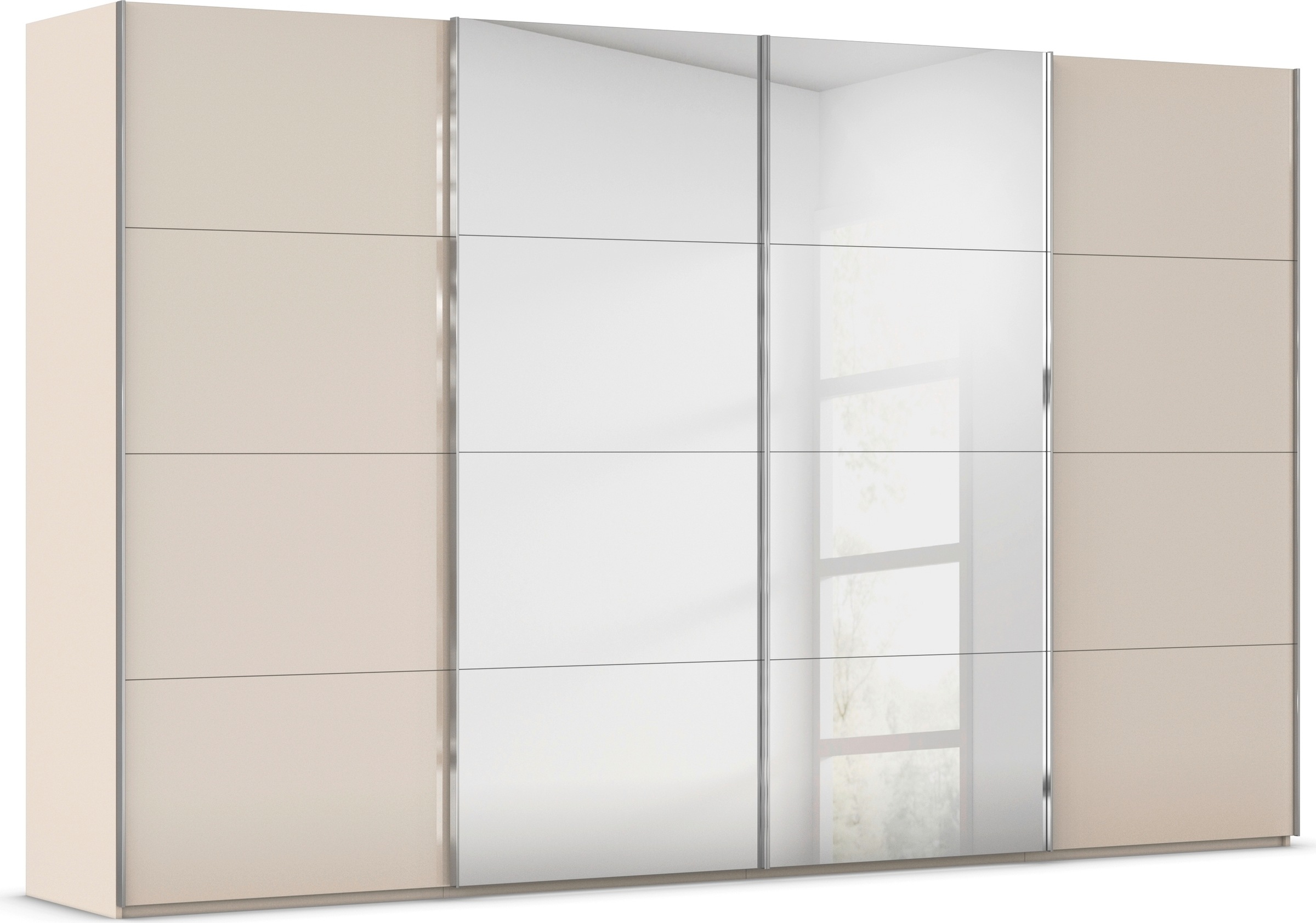 rauch "Kleiderschrank Schrank Garderobe Schlafzimmerschrank SCALE-FYRA" edle viergeteilte Türen Spiegel/Glas-Mix viele Farben MADE IN GERMANY