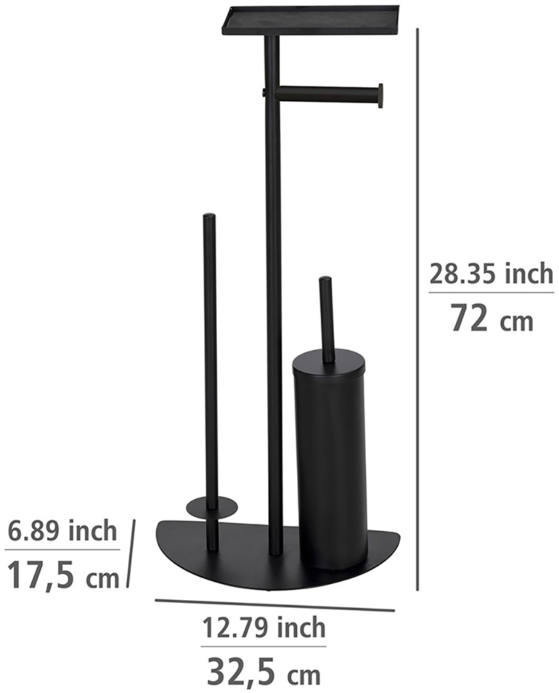WENKO WC-Garnitur »Modell Cosenza Neo«, aus Metall-Kunststoff, platzsparende 4-in-1 Standgarnitur mit Ablage, lackierter Stahl