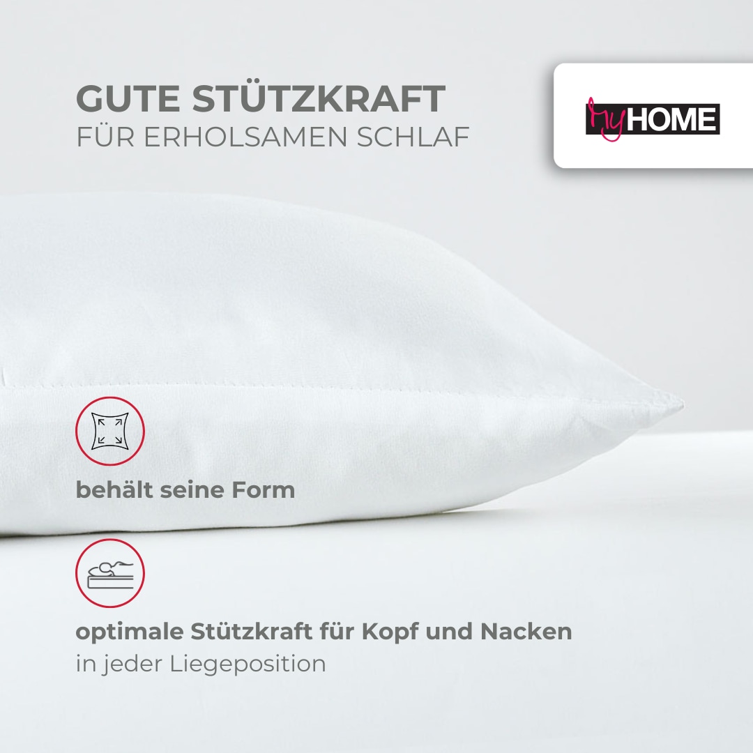 my home Microfaserkissen »Baca, Kopfkissen 40x80cm und 80x80 cm, 2-tlg«, Füllung: Polyesterfaser, Bezug: Microfaserbezug, (Spar-Set, 2 St., 2-tlg.), Kissen im Spar-Set: sehr gutes Preis- / Leistungsverhältnis!