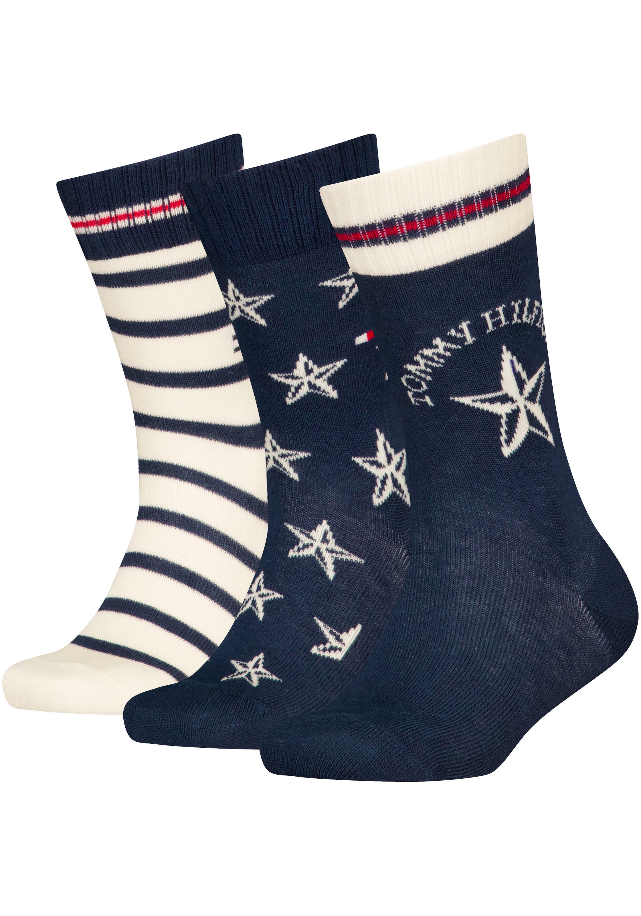 Tommy Hilfiger Socken, (3 Paar), mit auffälliger Musterung günstig online kaufen