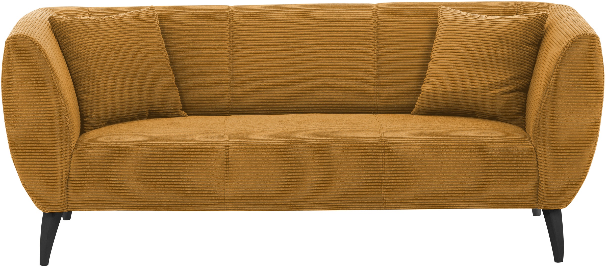 3-Sitzer HOME AFFAIRE, gold (goldfarben), B:208cm H:83cm T:88cm, 100% Polyester, Sofas, zwei verschiedene Fußfarben wählbar 7