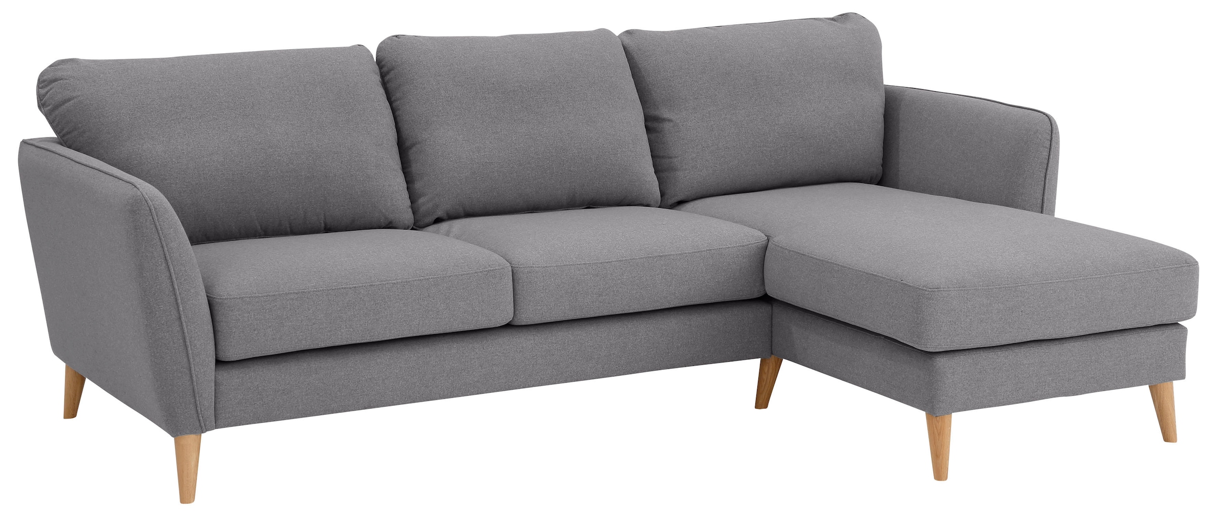 Home affaire Ecksofa »MARSEILLE (242/152cm),L-Form, Rec. rechts/links«, Massivholzbeine Eiche, Landhausstil, Wellenunterfederung