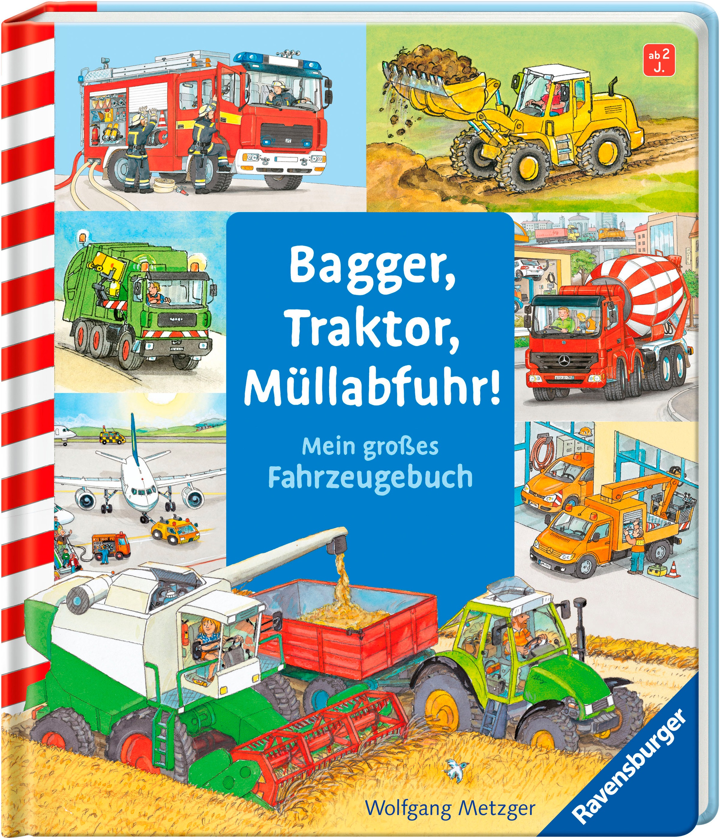 RAVENSBURGER Kinderbuch "Pappbilderbuch, Bagger, Traktor, Müllabfuhr", B:21,5cm H:24cm, bunt, Bücher