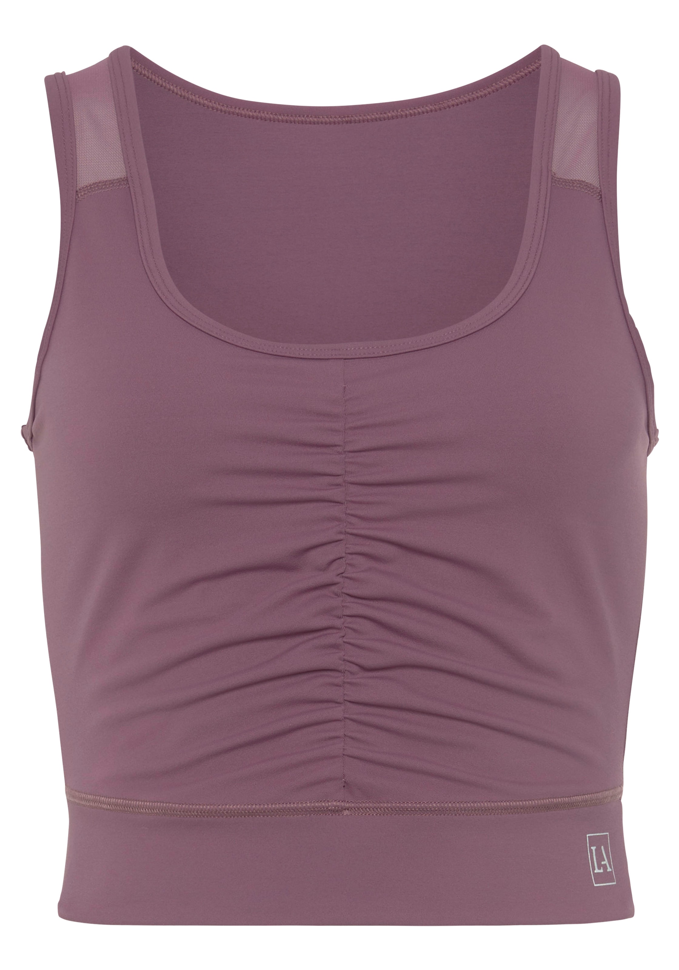 LASCANA ACTIVE Crop-Top »-Sport Top«, mit Raffung und Mesheinsätze